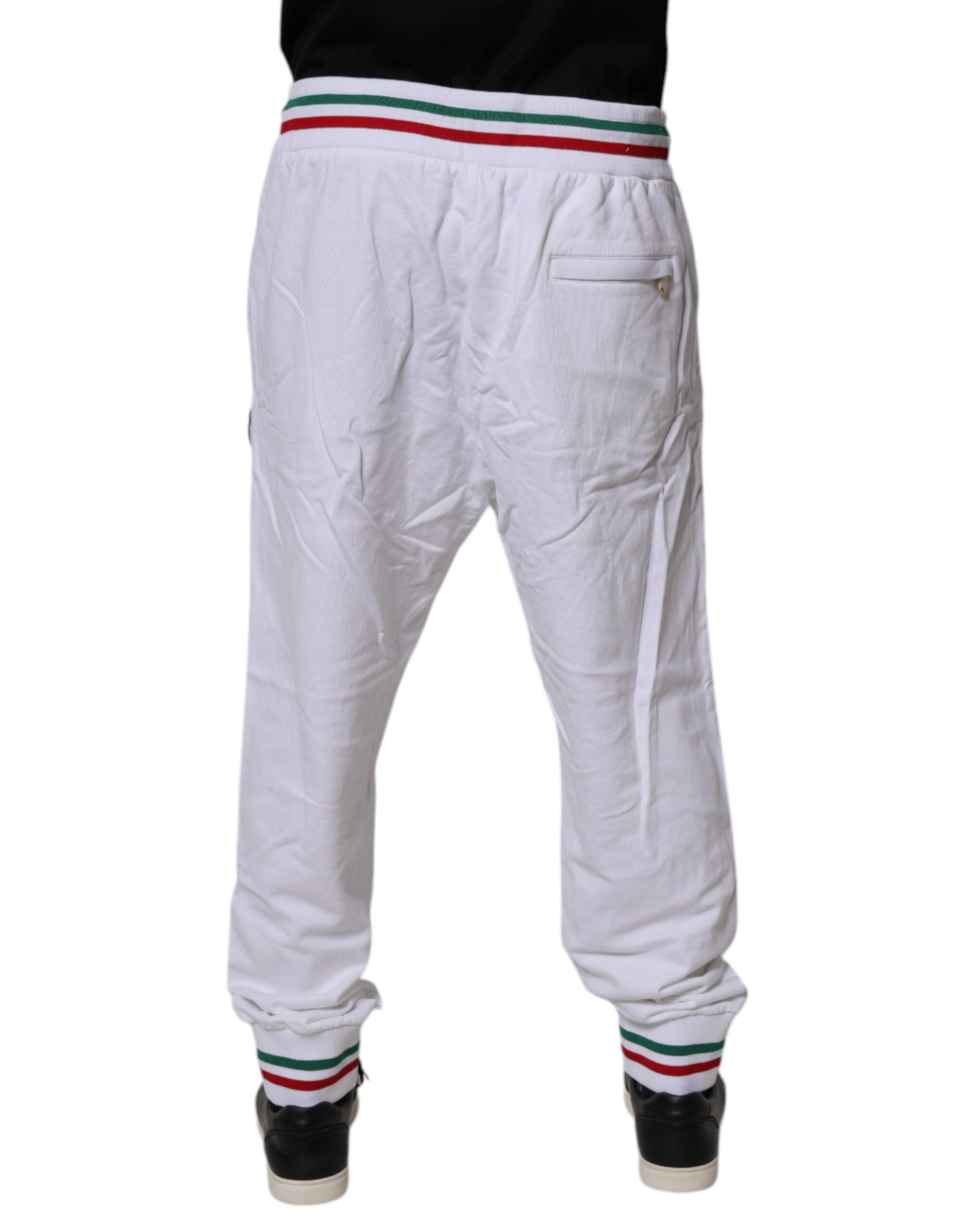 Dolce & Gabbana Weiße Italia-Jogginghose aus Baumwolle