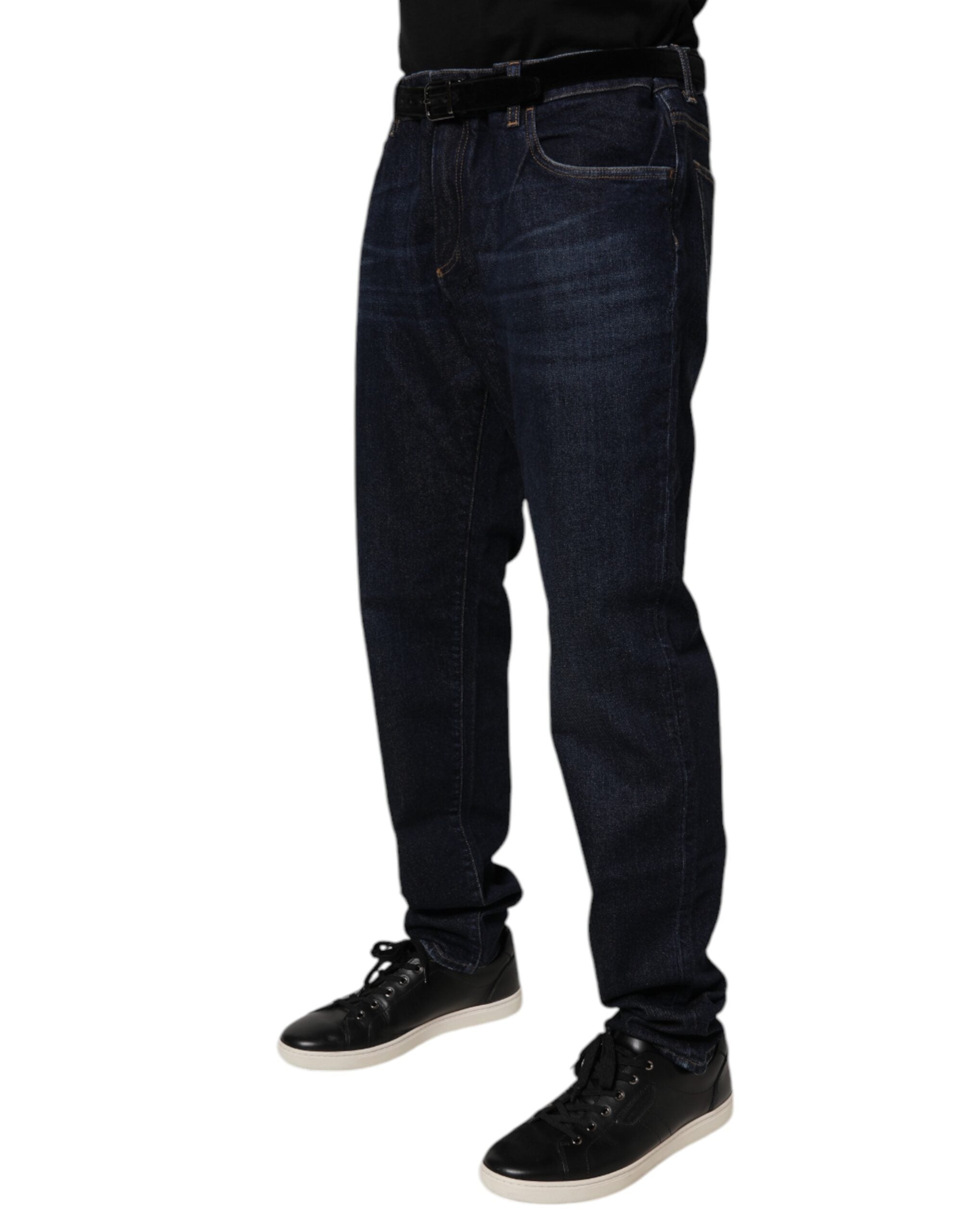 Dolce & Gabbana Dunkelblaue Skinny-Jeans aus Baumwollstretch