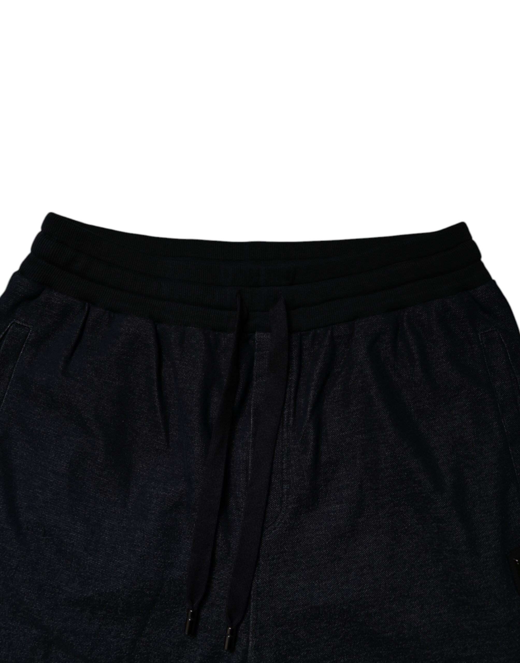 Dolce & Gabbana – Schwarze Jogginghose aus Jacquard-Baumwolle
