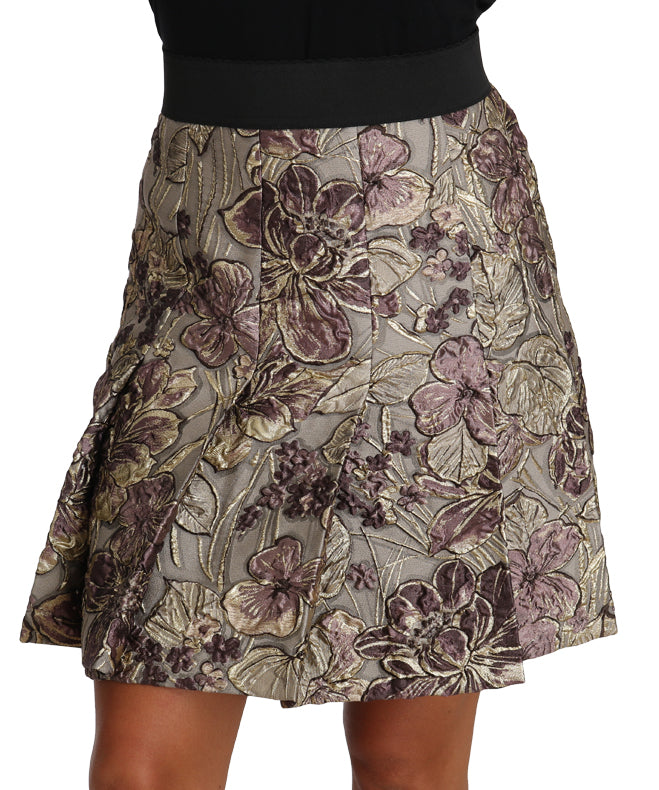 Dolce & Gabbana Eleganter Jacquardrock mit Blumenmuster in A-Linie