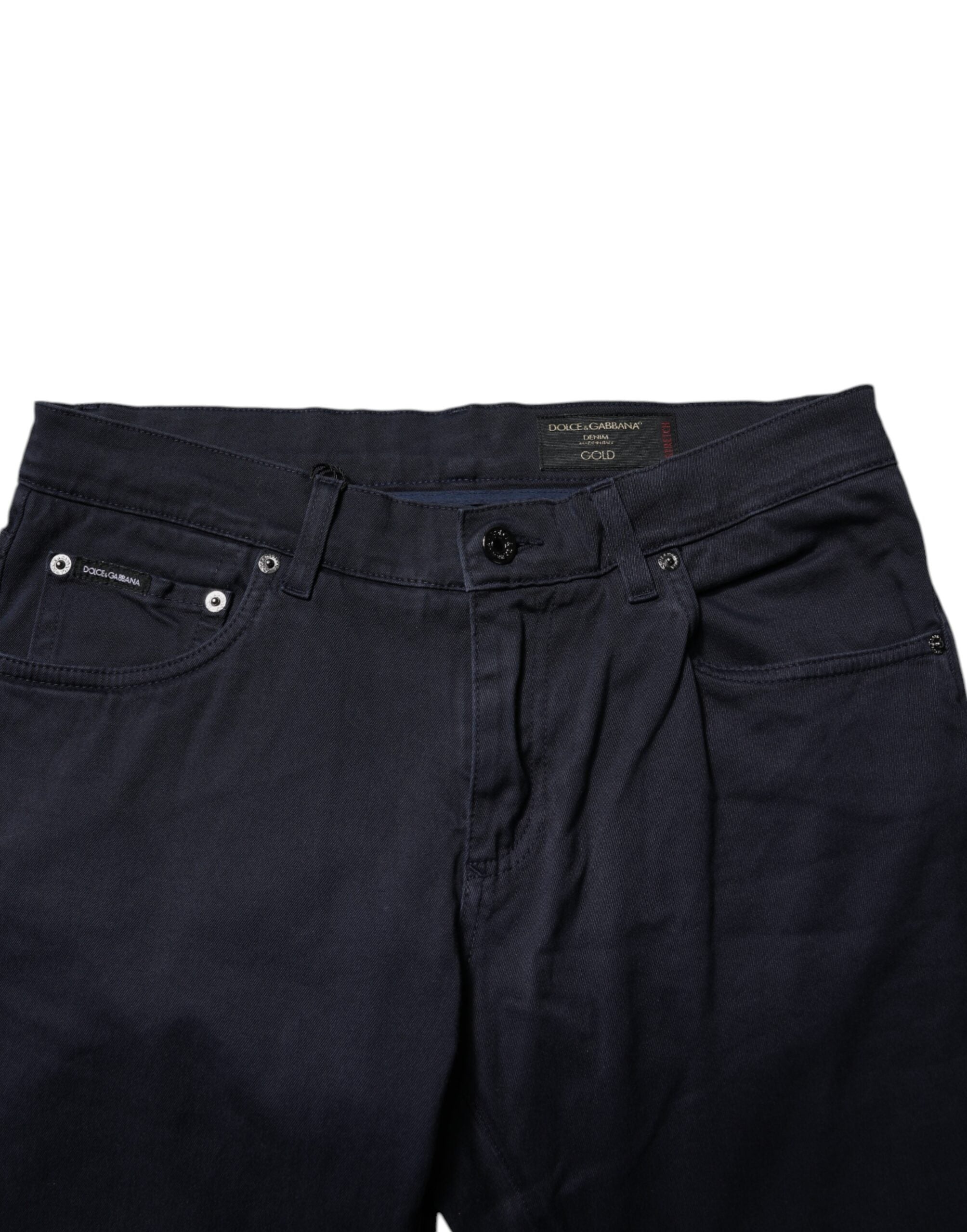 Dolce & Gabbana Dunkelblaue GOLD Skinny Jeans aus Baumwolle für Herren