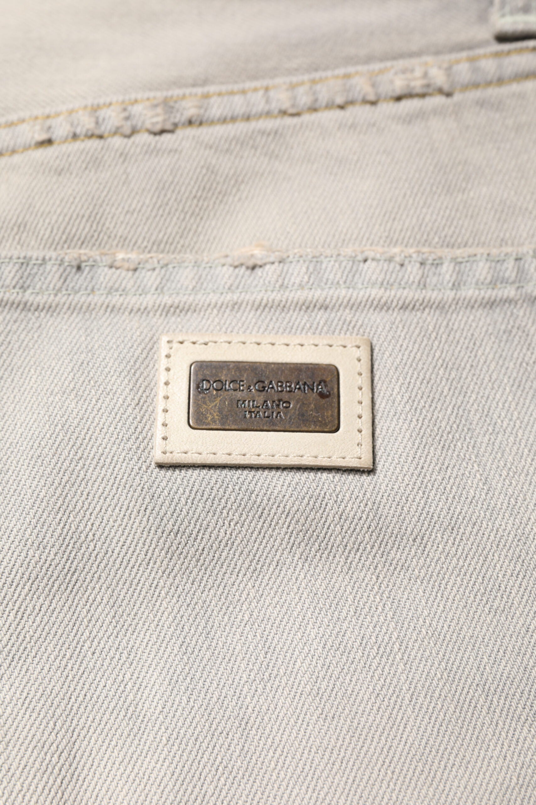 Dolce & Gabbana Hellgraue Skinny-Jeans aus Baumwolle