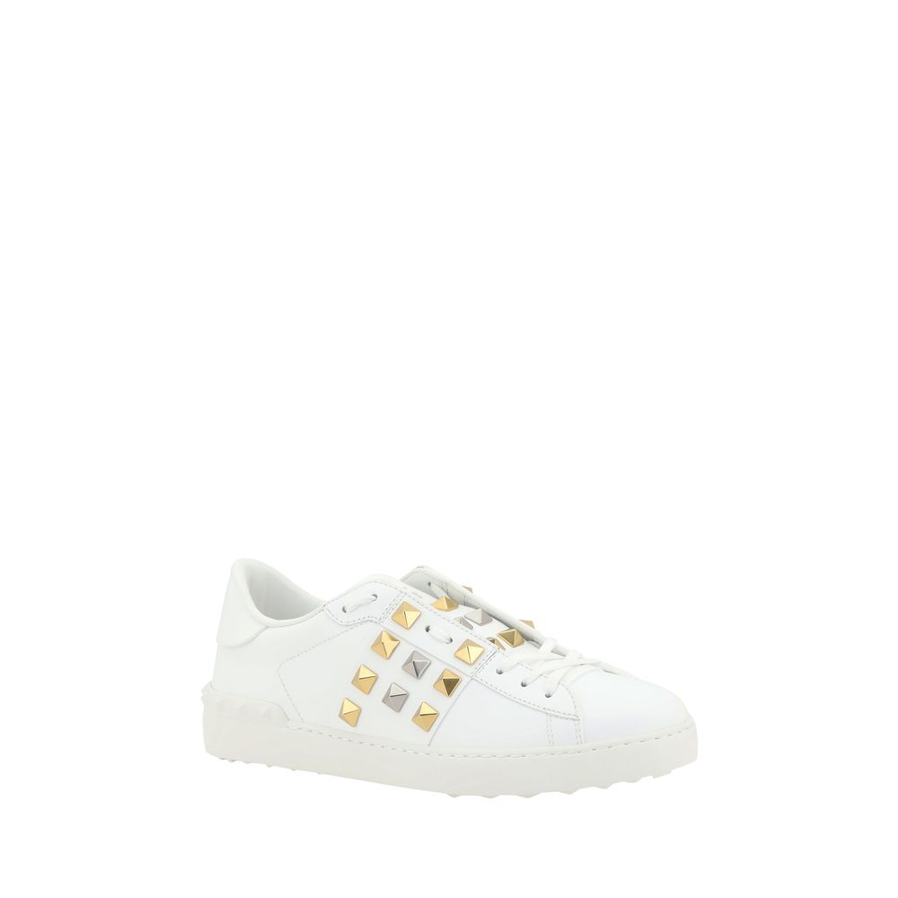 Valentino Garavani White Calf Leather Bos Taurus Low Top Sneakers