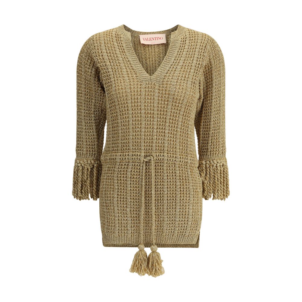 Valentino – Kurzes Lurex-Strickkleid