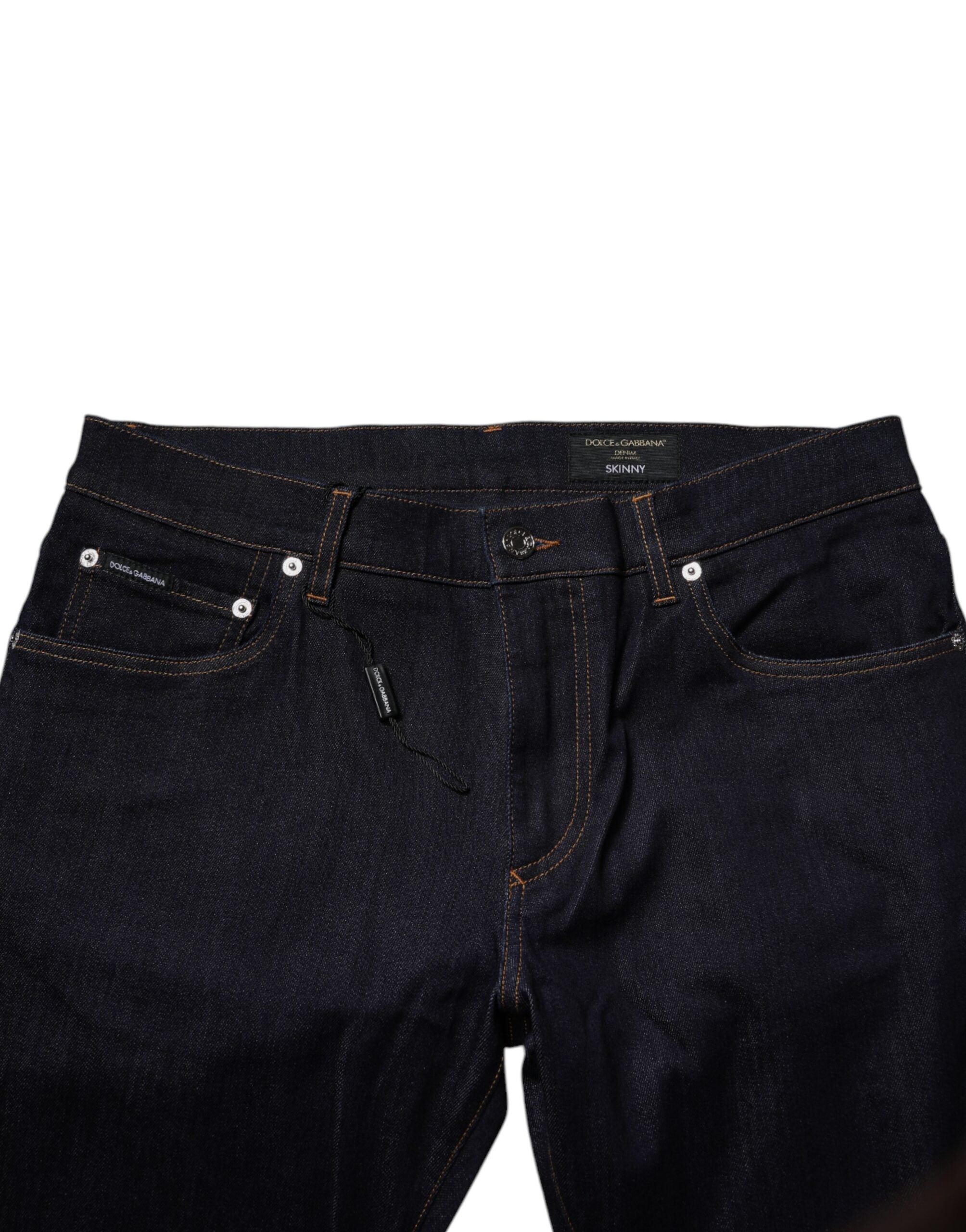 Blugi skinny Dolce & Gabbana din bumbac elastic negru pentru bărbați