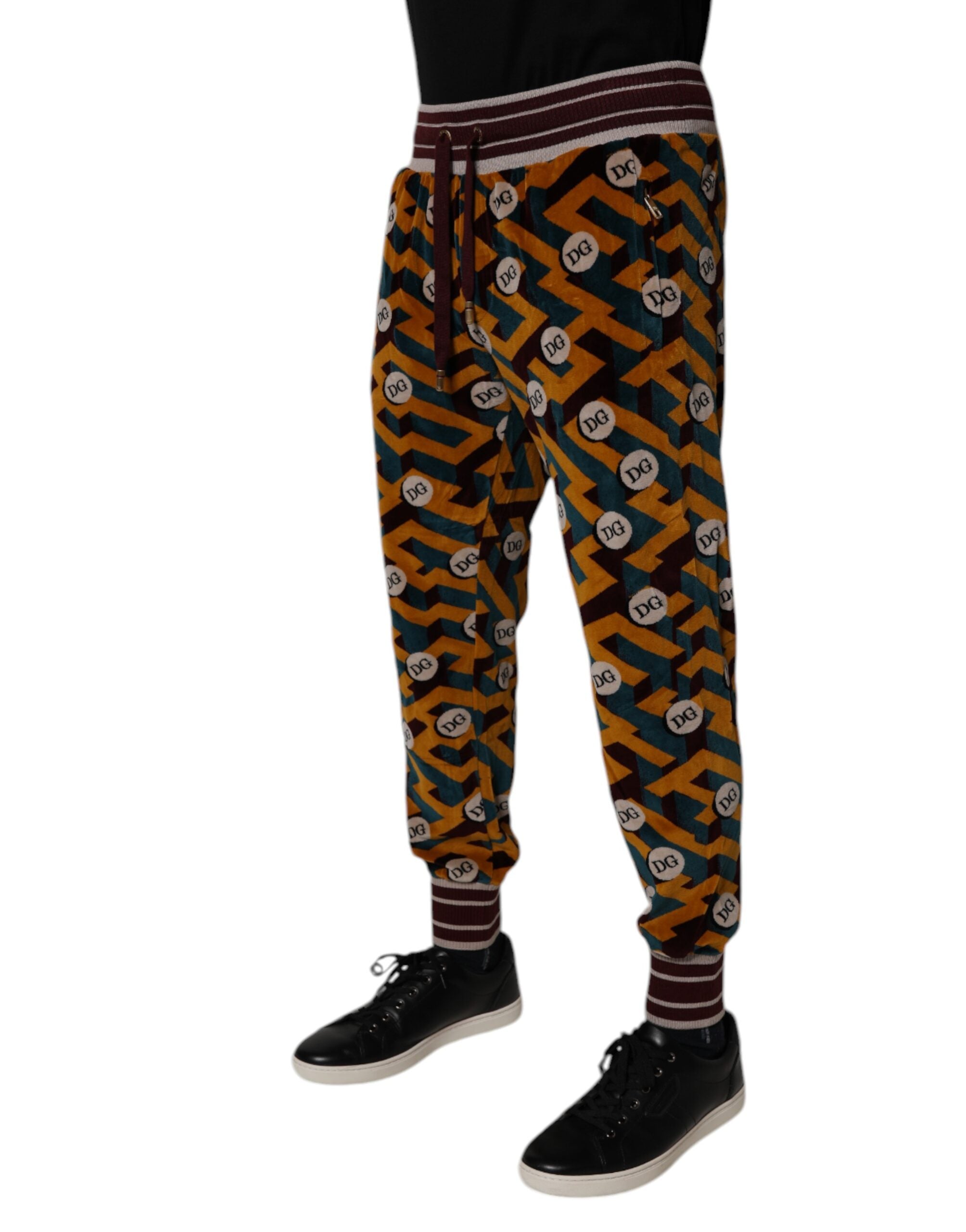Pantaloni de trening Dolce & Gabbana cu logo multicolor și monogramă
