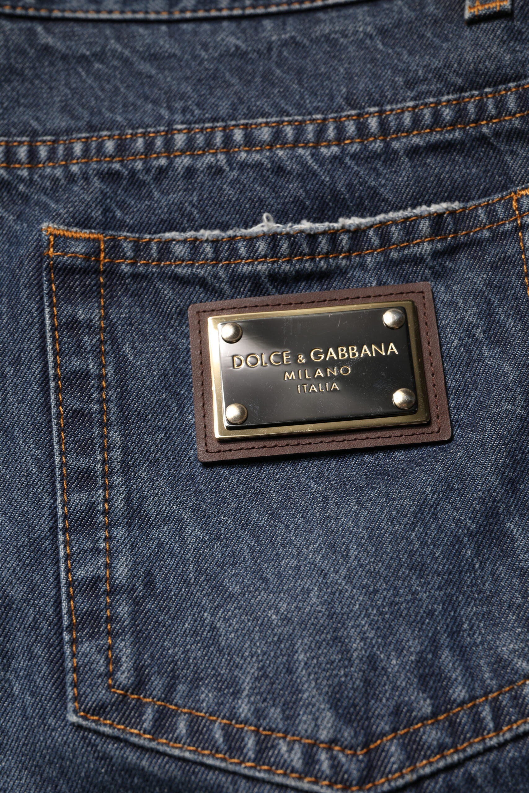 Blugi Dolce & Gabbana Bej Albastru Floral din Bumbac pentru Bărbați