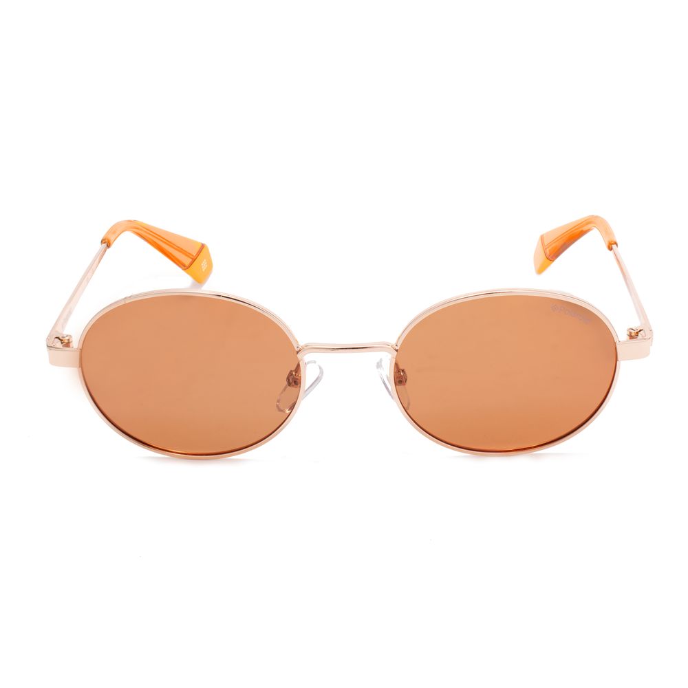 Ochelari de soare Polaroid din metal auriu