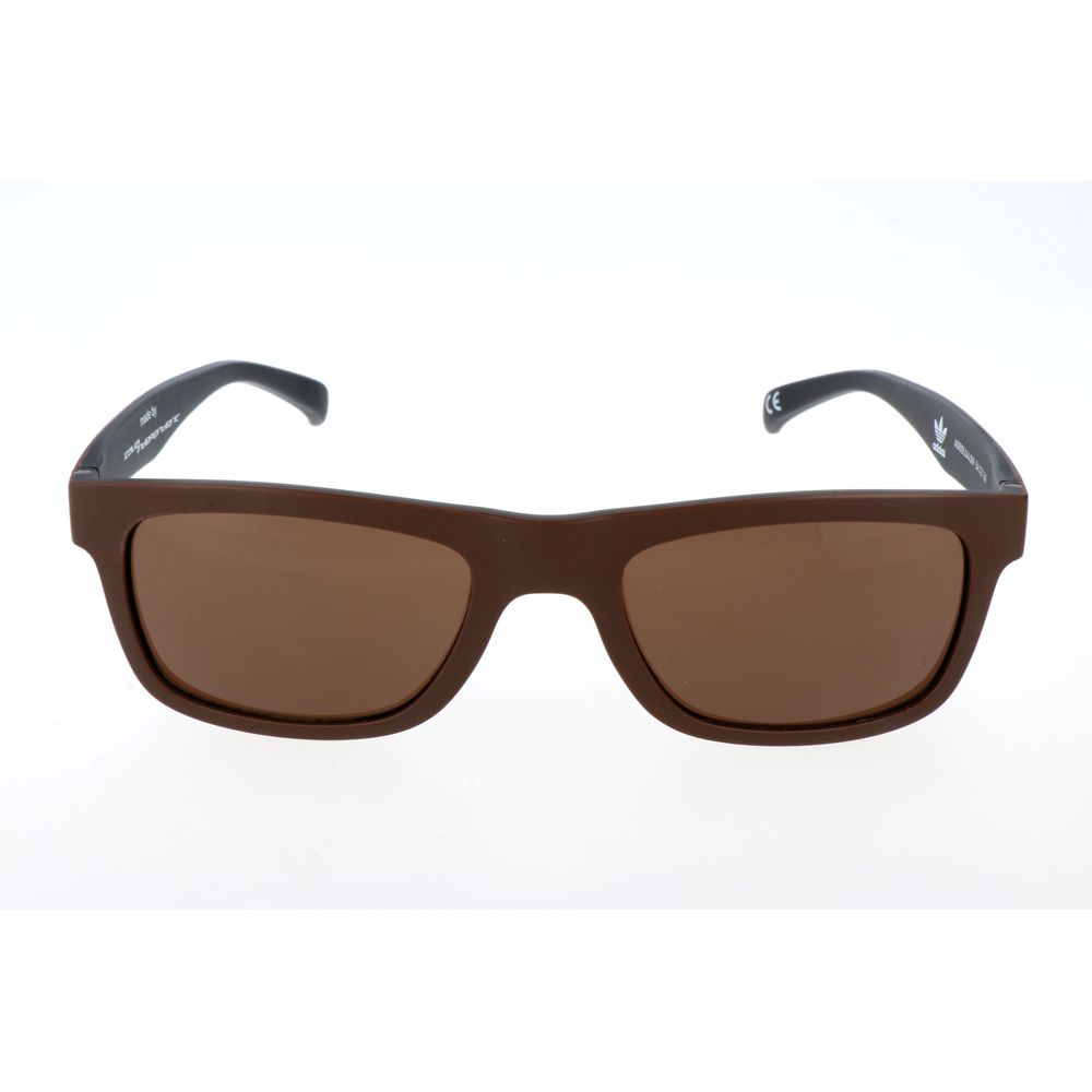 Adidas – Braune Sonnenbrille aus Kalbshaar