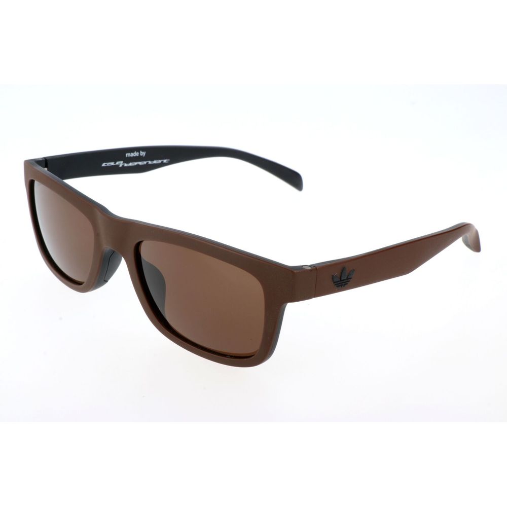 Adidas – Braune Sonnenbrille aus Kalbshaar