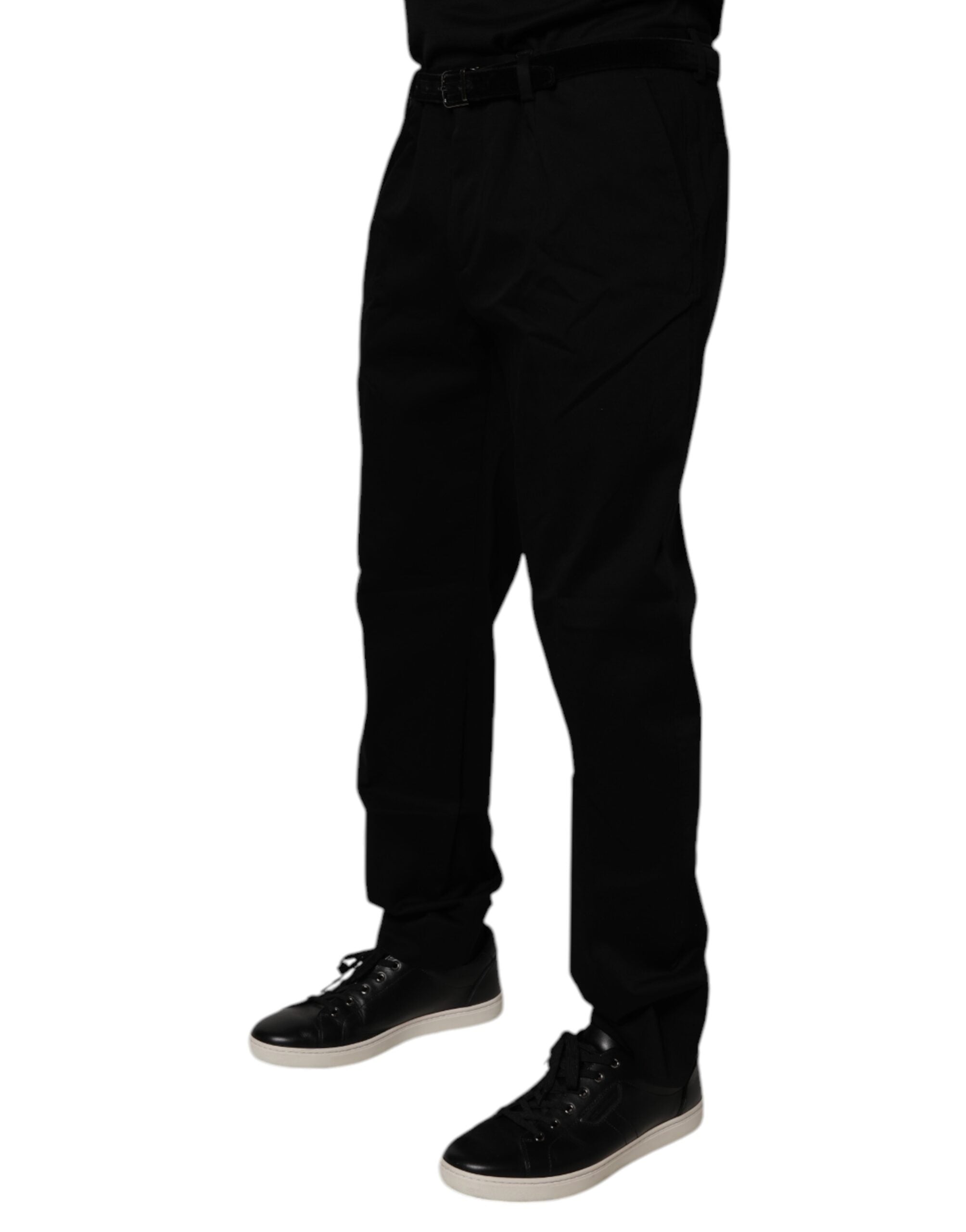 Dolce & Gabbana Pantaloni eleganți skinny din bumbac negru pentru bărbați