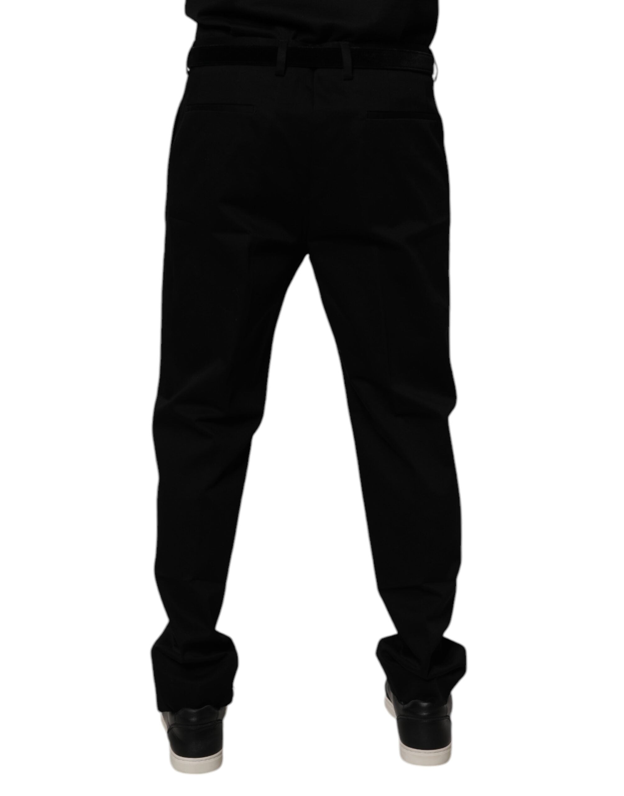 Dolce & Gabbana Pantaloni eleganți skinny din bumbac negru pentru bărbați
