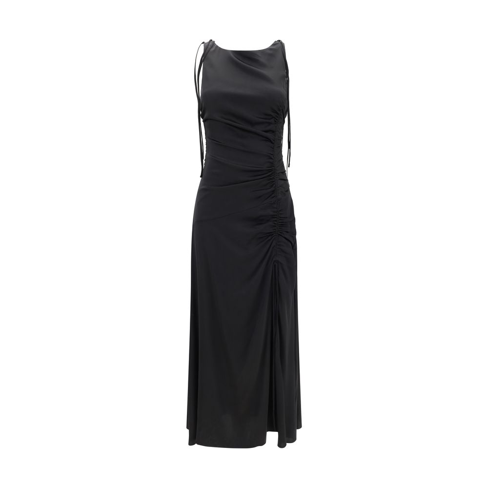 Rochie lungă din satin Ganni