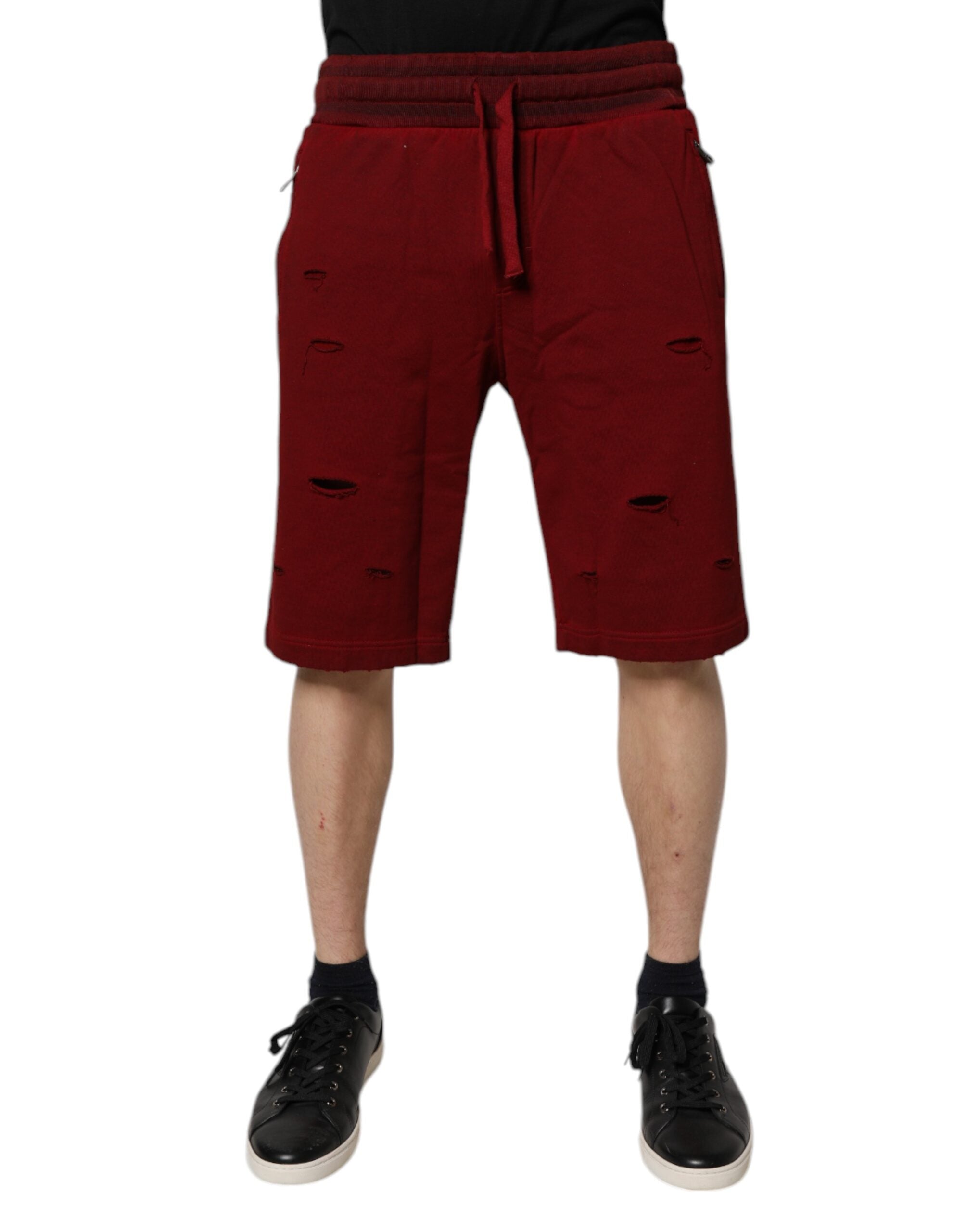 Pantaloni scurți Dolce & Gabbana Maroon Rip Style Bermuda