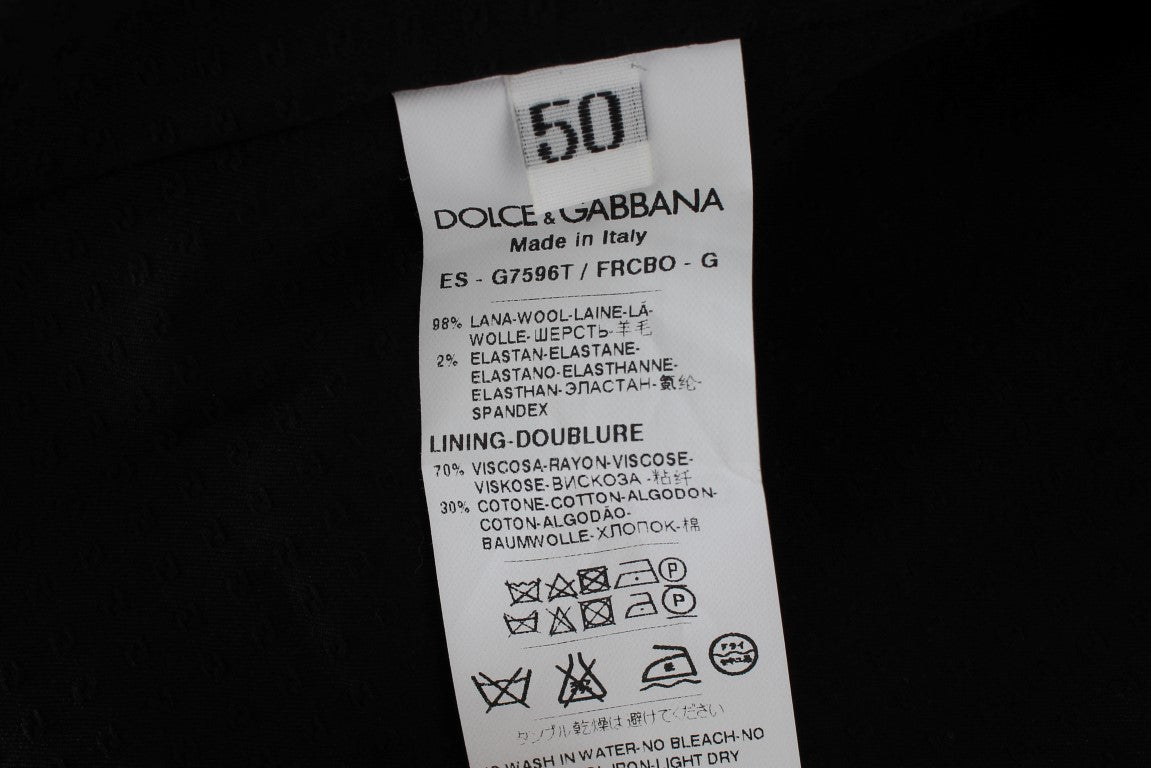 Dolce & Gabbana Elegante grau gestreifte Wollweste