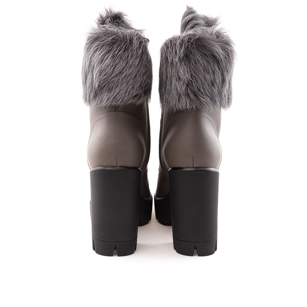 Giuseppe Zanotti Grauer Stiefel aus Ökoleder