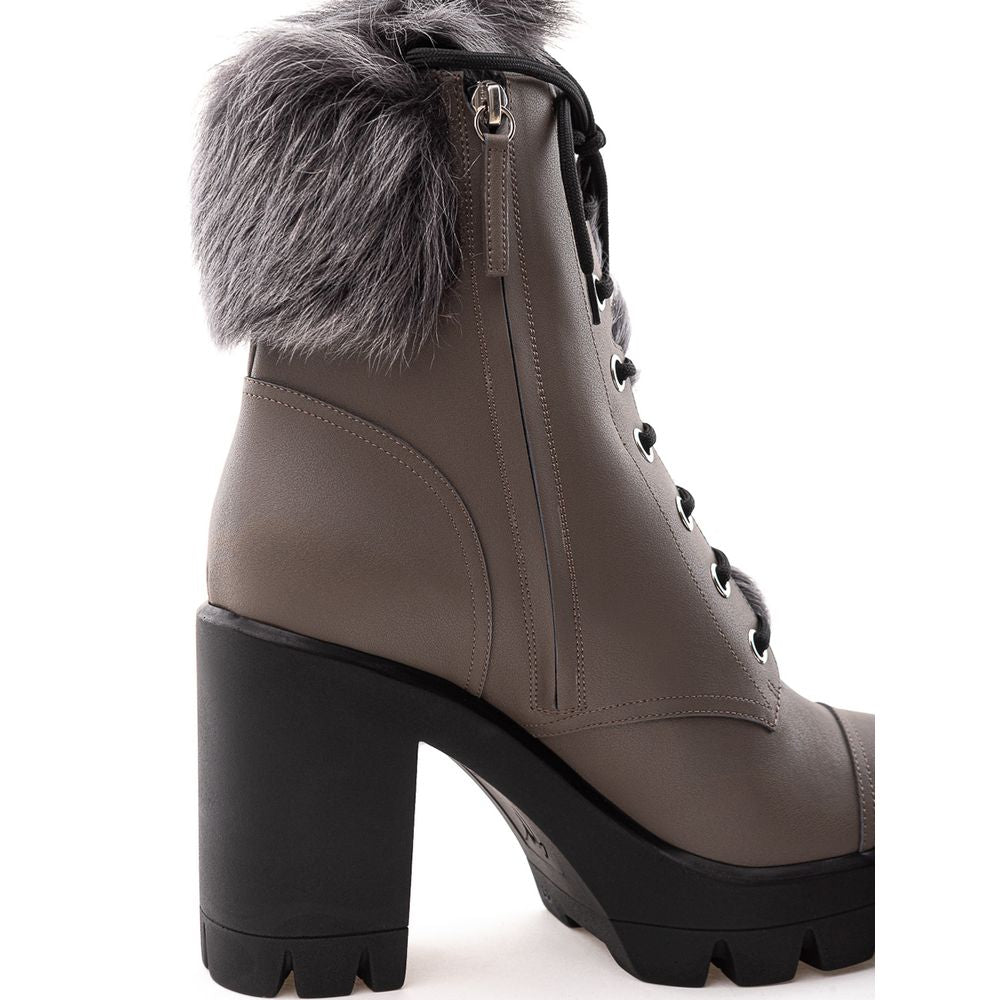 Giuseppe Zanotti Grauer Stiefel aus Ökoleder