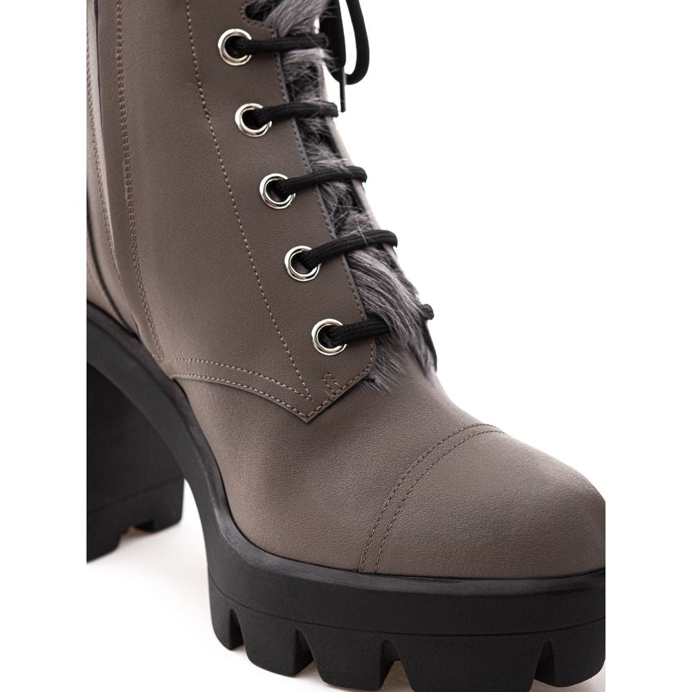 Giuseppe Zanotti Grauer Stiefel aus Ökoleder