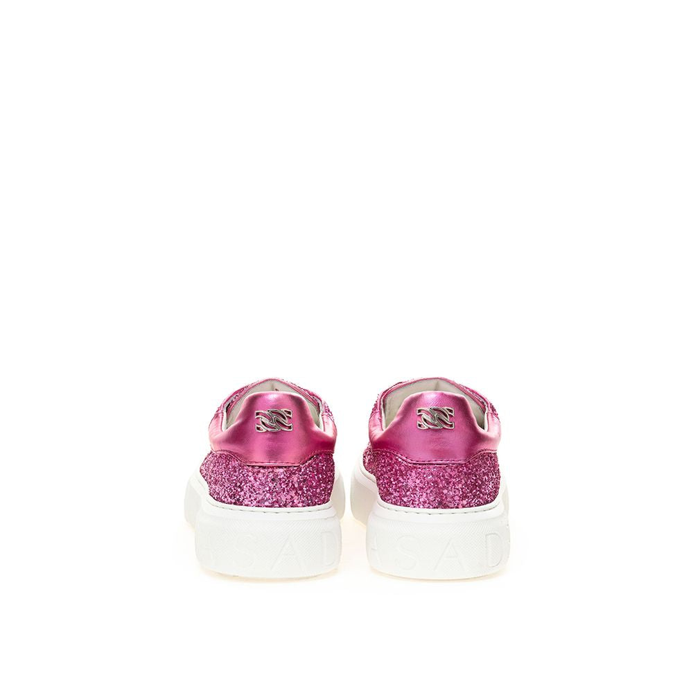 Casadei – Elegante Leder-Sneaker in Fuchsia
