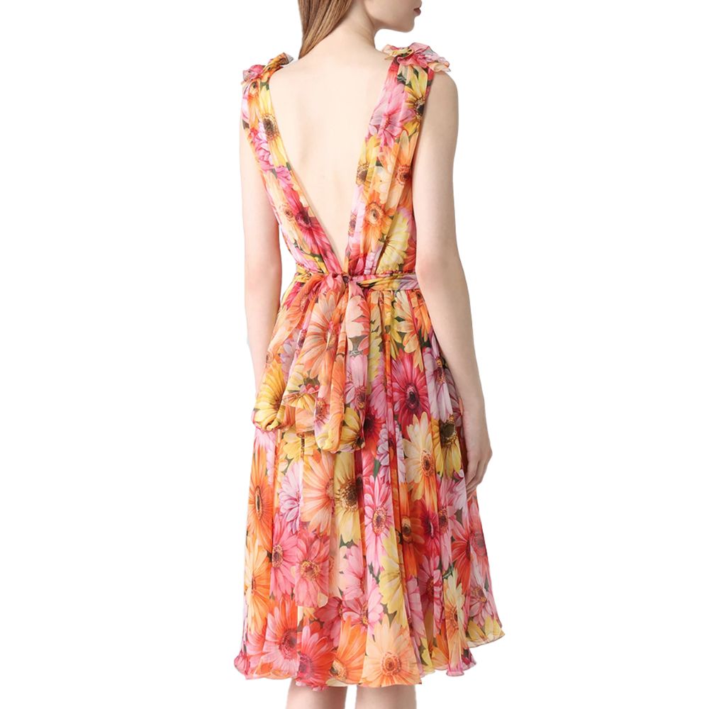 Rochie de mătase multicoloră Dolce & Gabbana
