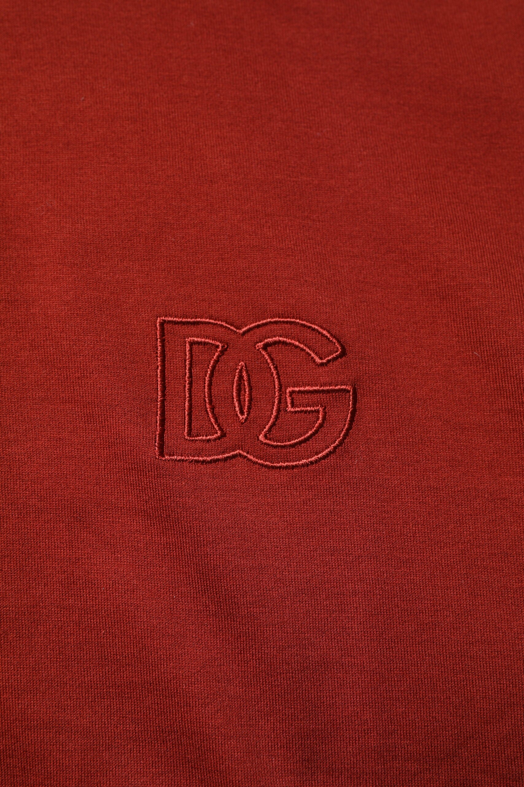 Dolce & Gabbana – Rotes Poloshirt aus Baumwolle mit DG-Logo und Kragen für Herren