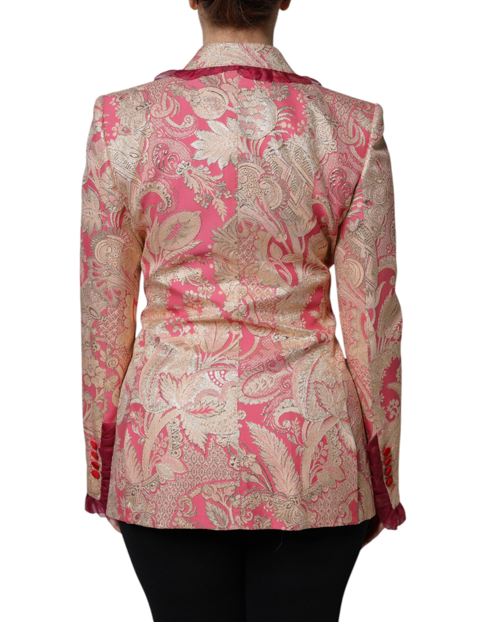 Dolce & Gabbana Jachetă-sacou din nailon jacquard roz auriu