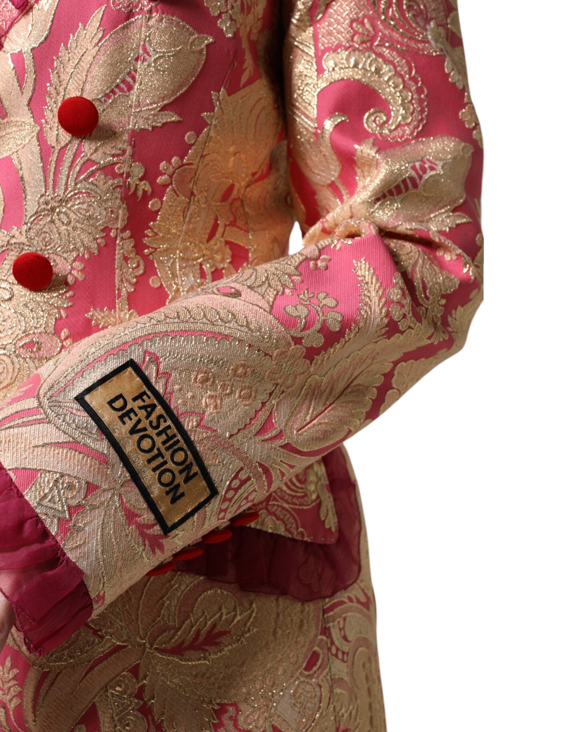 Dolce & Gabbana Jachetă-sacou din nailon jacquard roz auriu
