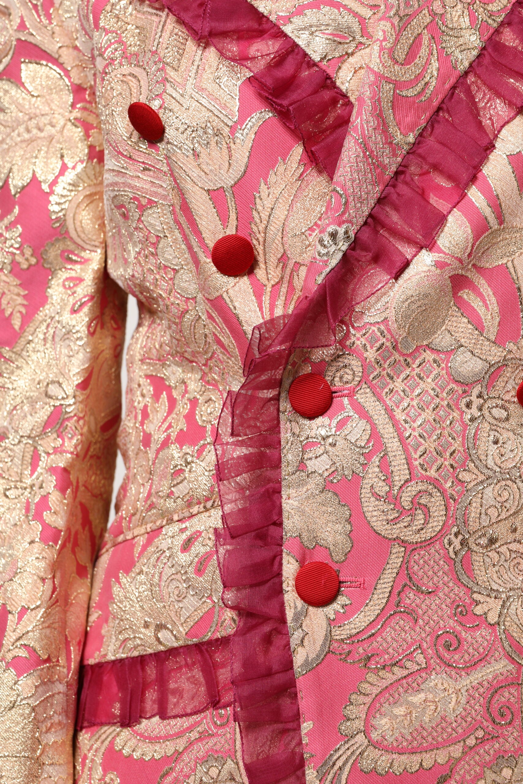 Dolce & Gabbana Jachetă-sacou din nailon jacquard roz auriu