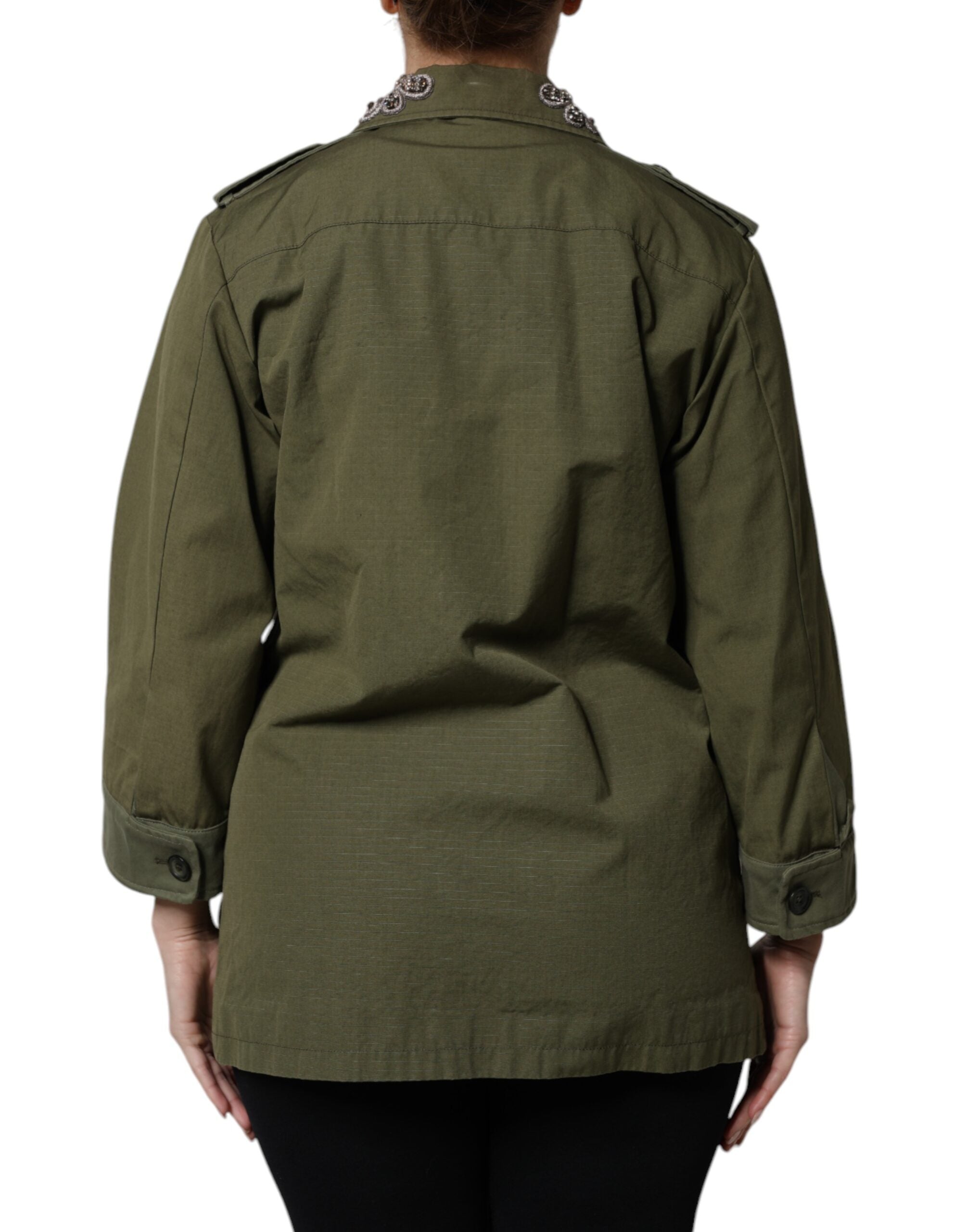 Dolce & Gabbana – Militärgrüne, verzierte Manteljacke „Queen“