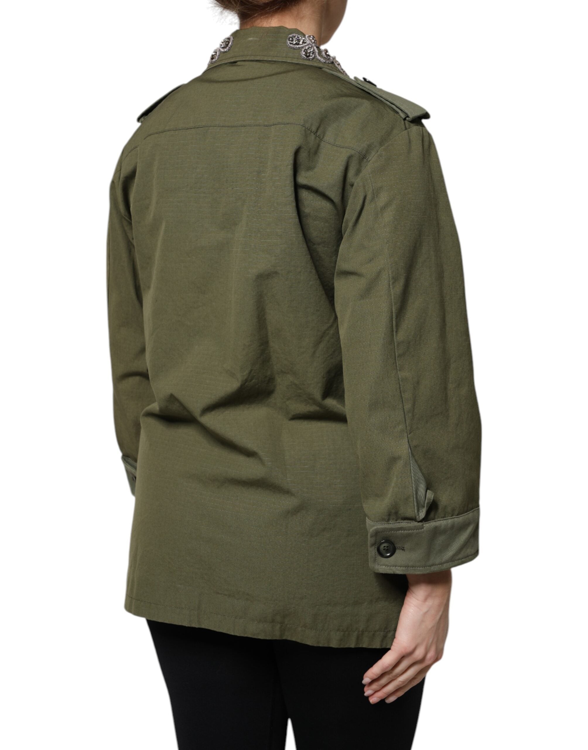 Dolce & Gabbana – Militärgrüne, verzierte Manteljacke „Queen“