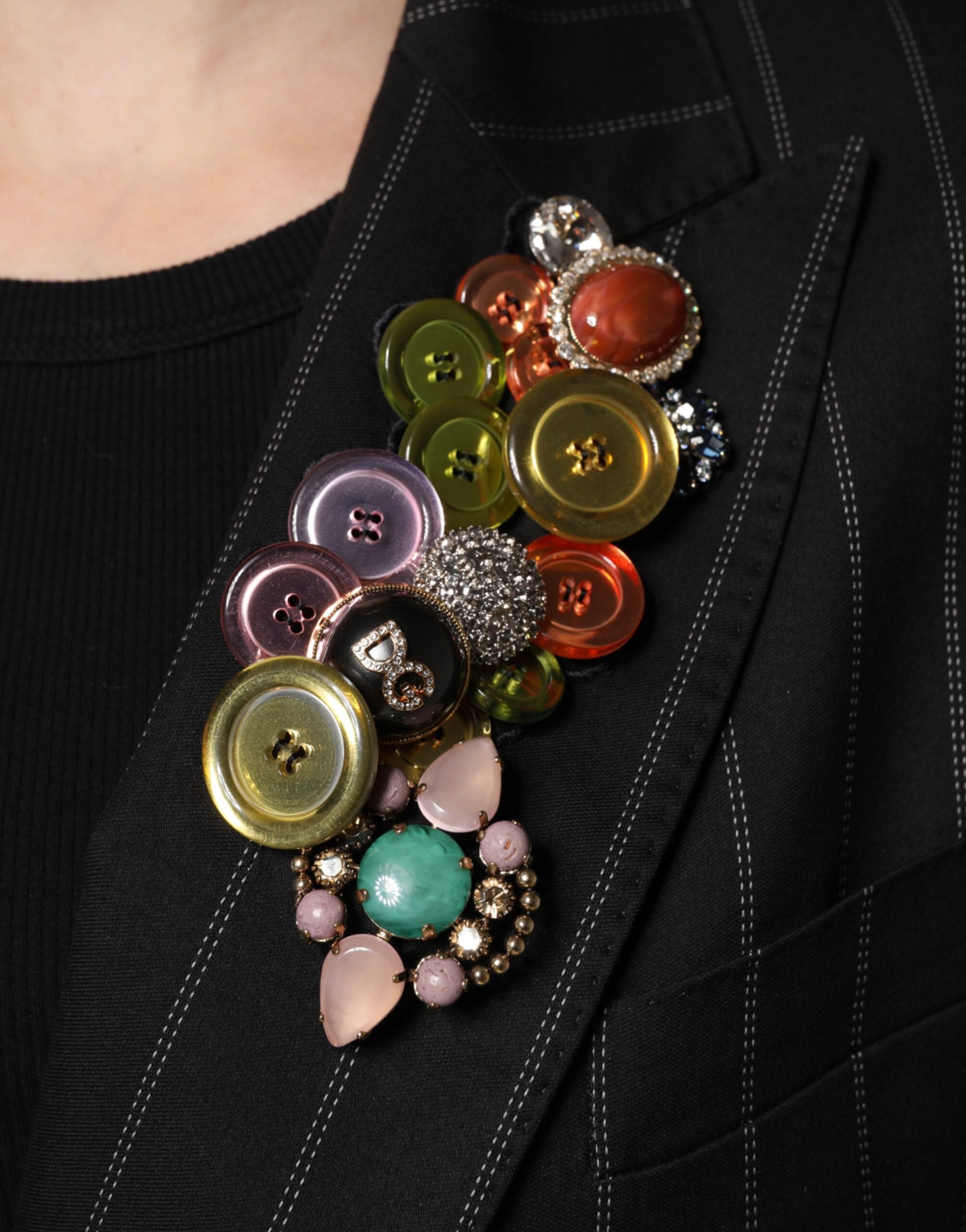 Dolce & Gabbana – Mehrfarbige Manteljacke mit Patchwork-Verzierung
