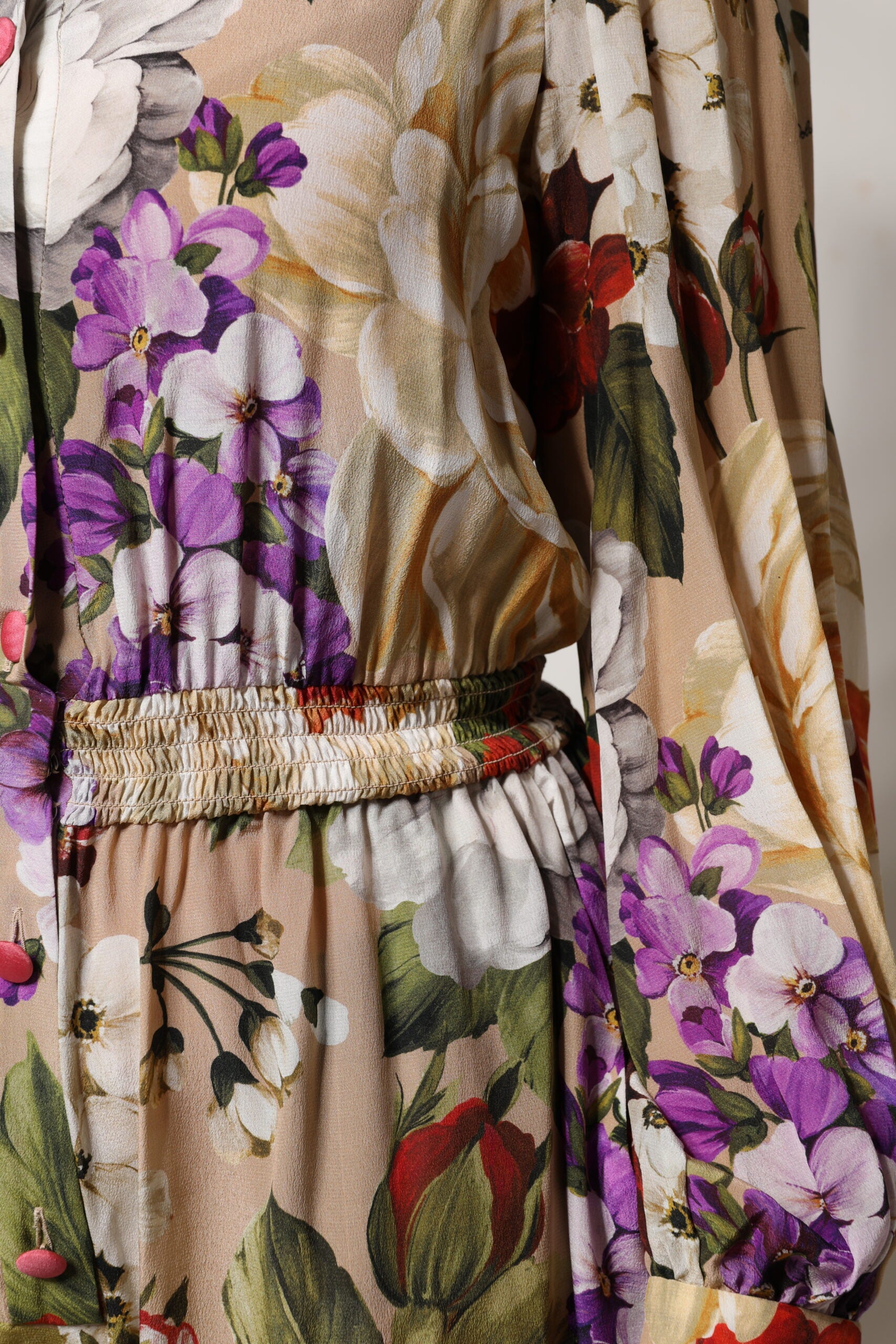 Rochie Dolce & Gabbana cu imprimeu floral multicolor și picior larg