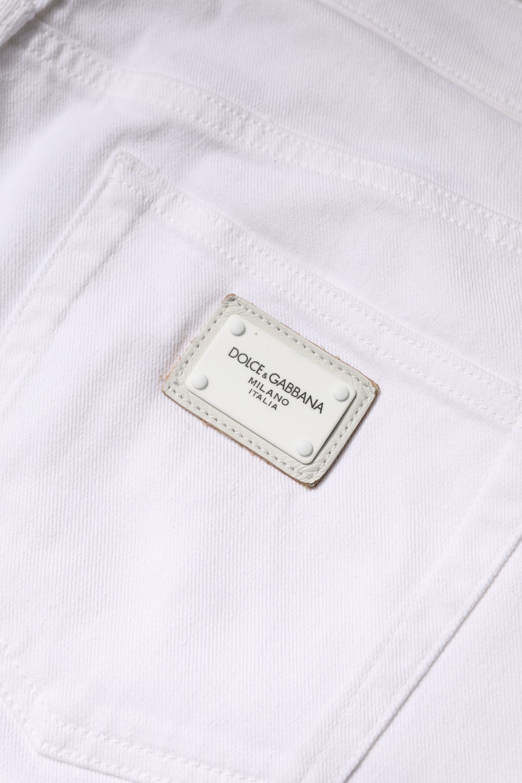 Dolce & Gabbana – Weiße Skinny-Jeans aus Baumwolle mit mittlerer Taille