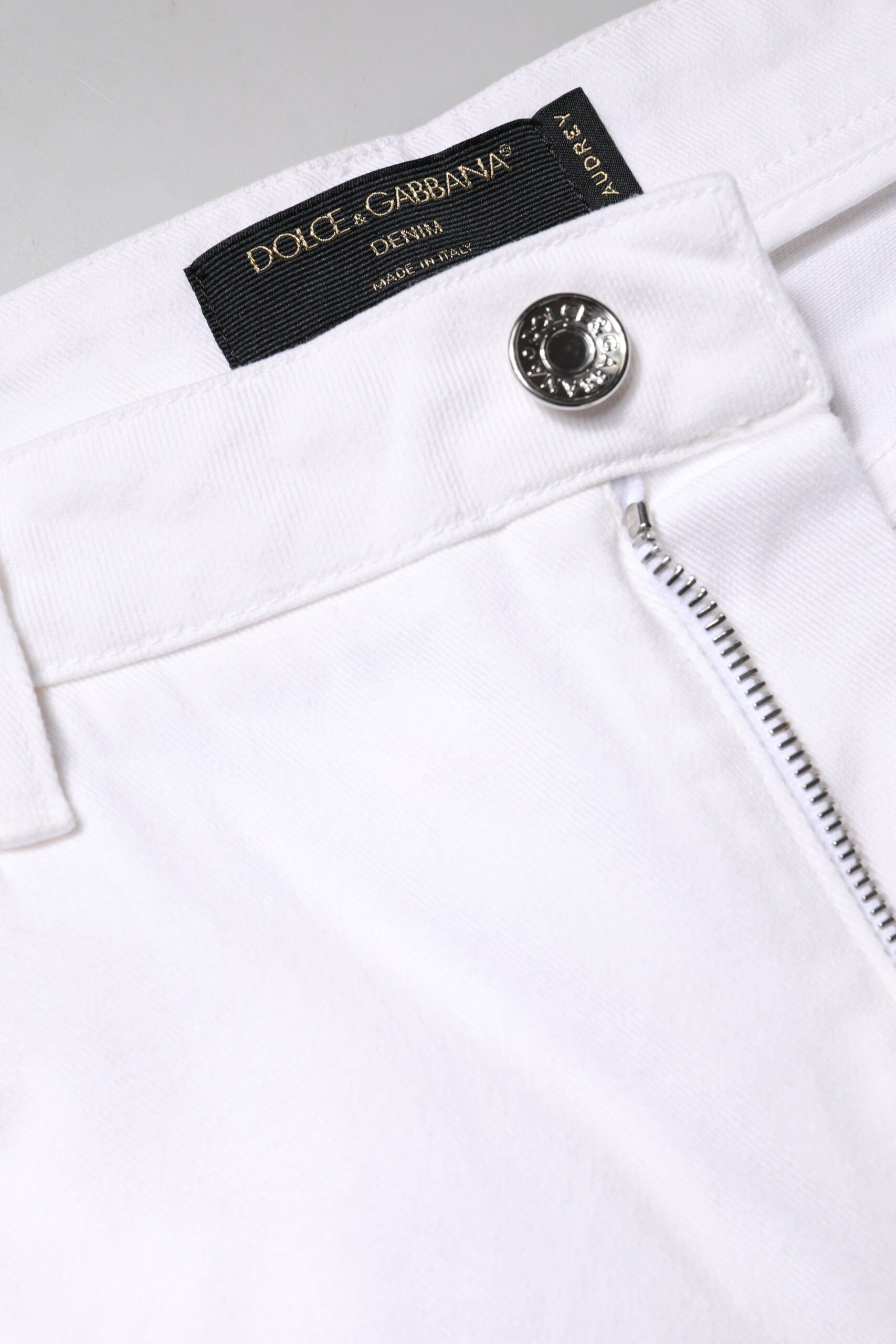 Dolce & Gabbana – Weiße Skinny-Jeans aus Baumwolle mit mittlerer Taille