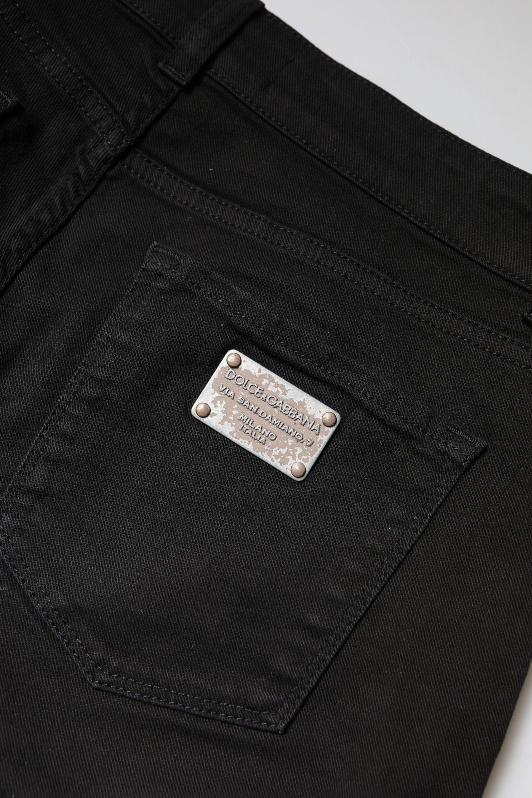 Dolce & Gabbana – Schwarze Skinny-Jeans aus Baumwolle mit hoher Taille