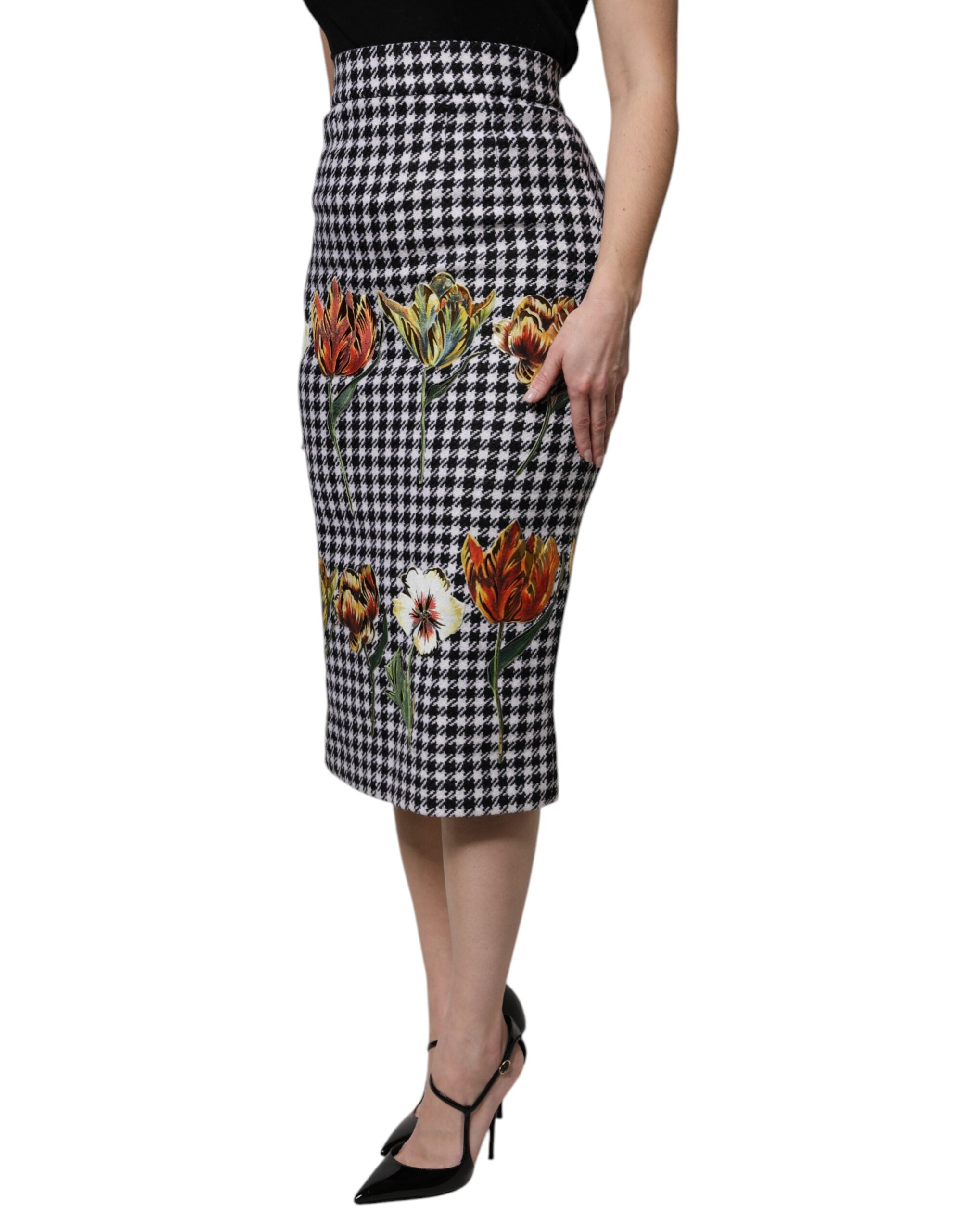 Dolce & Gabbana – Mehrfarbiger Bleistiftrock mit Blumenmuster und hoher Taille