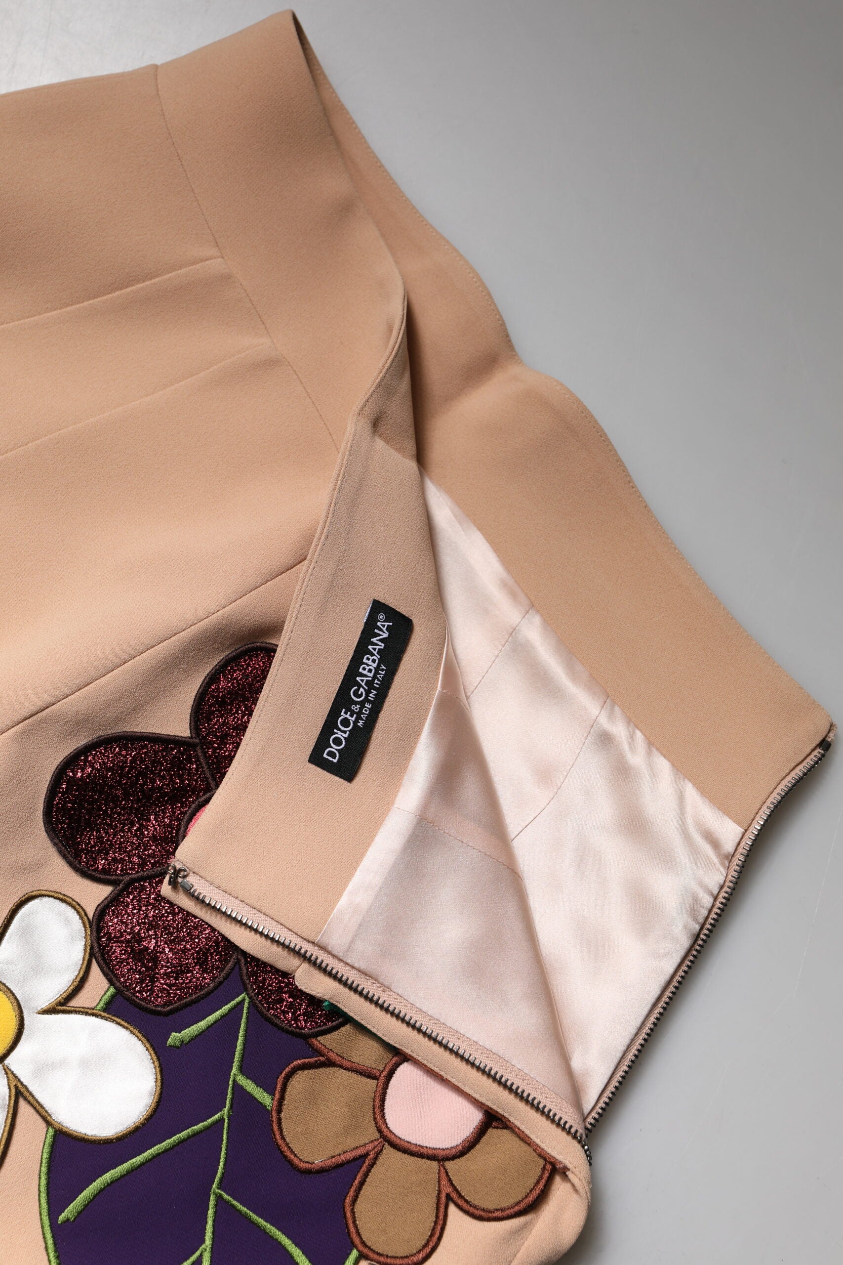 Dolce & Gabbana Beige geblümter Bleistiftrock mit hoher Taille
