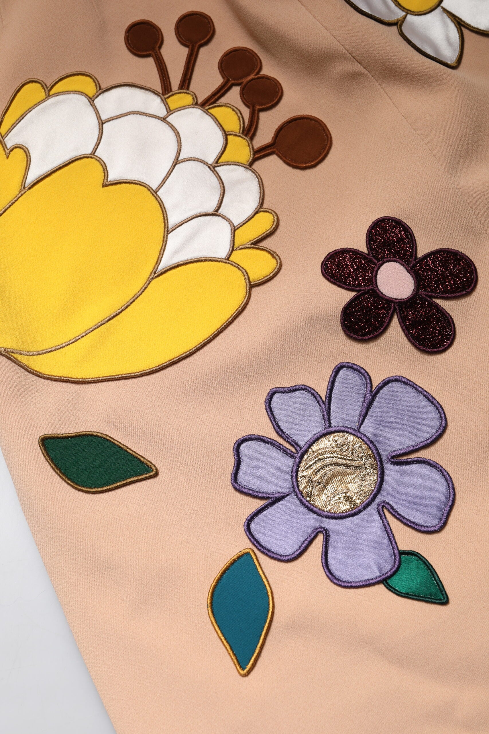 Dolce & Gabbana Beige geblümter Bleistiftrock mit hoher Taille