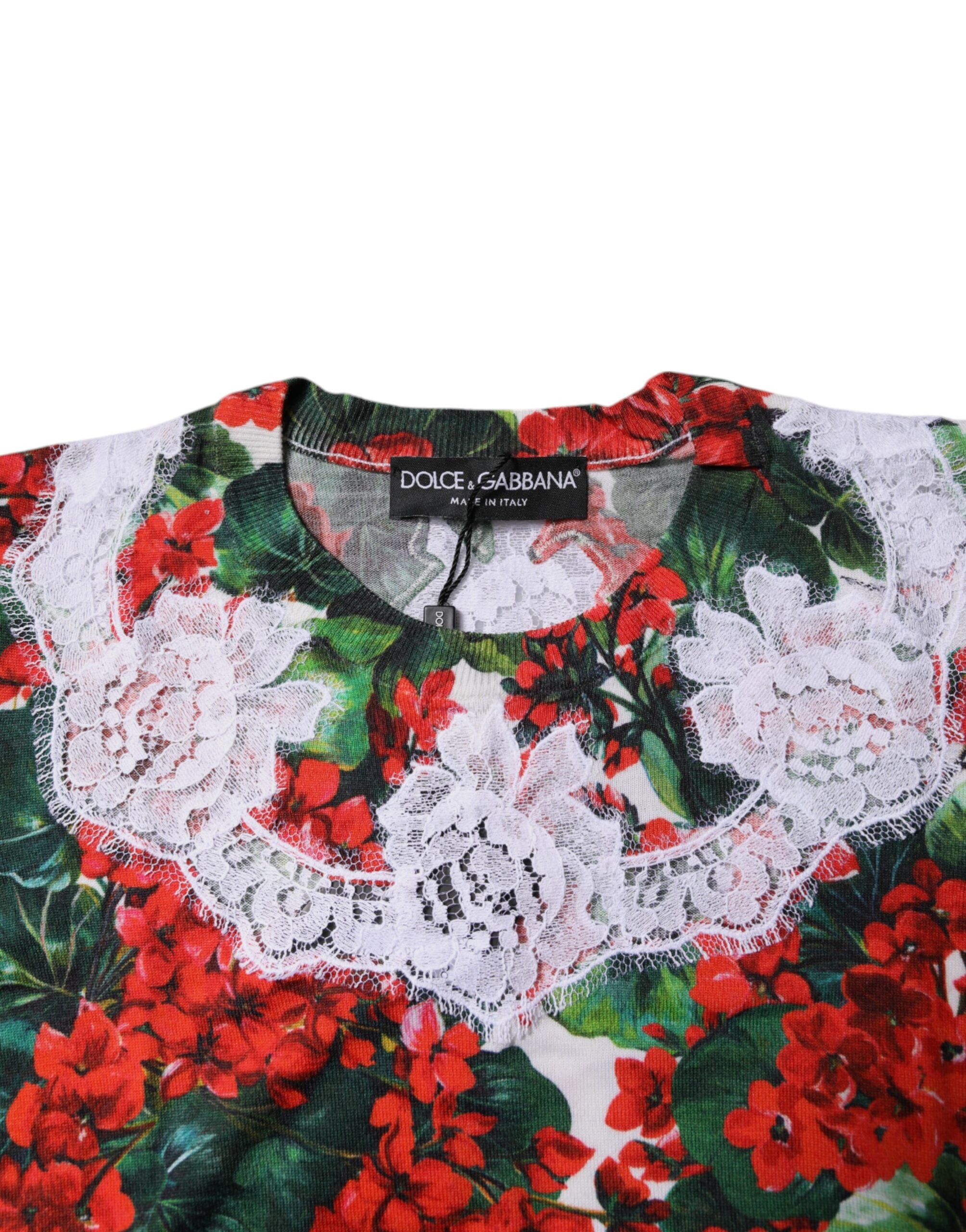 Dolce & Gabbana, mehrfarbiges, ärmelloses Tanktop mit Blumenspitze