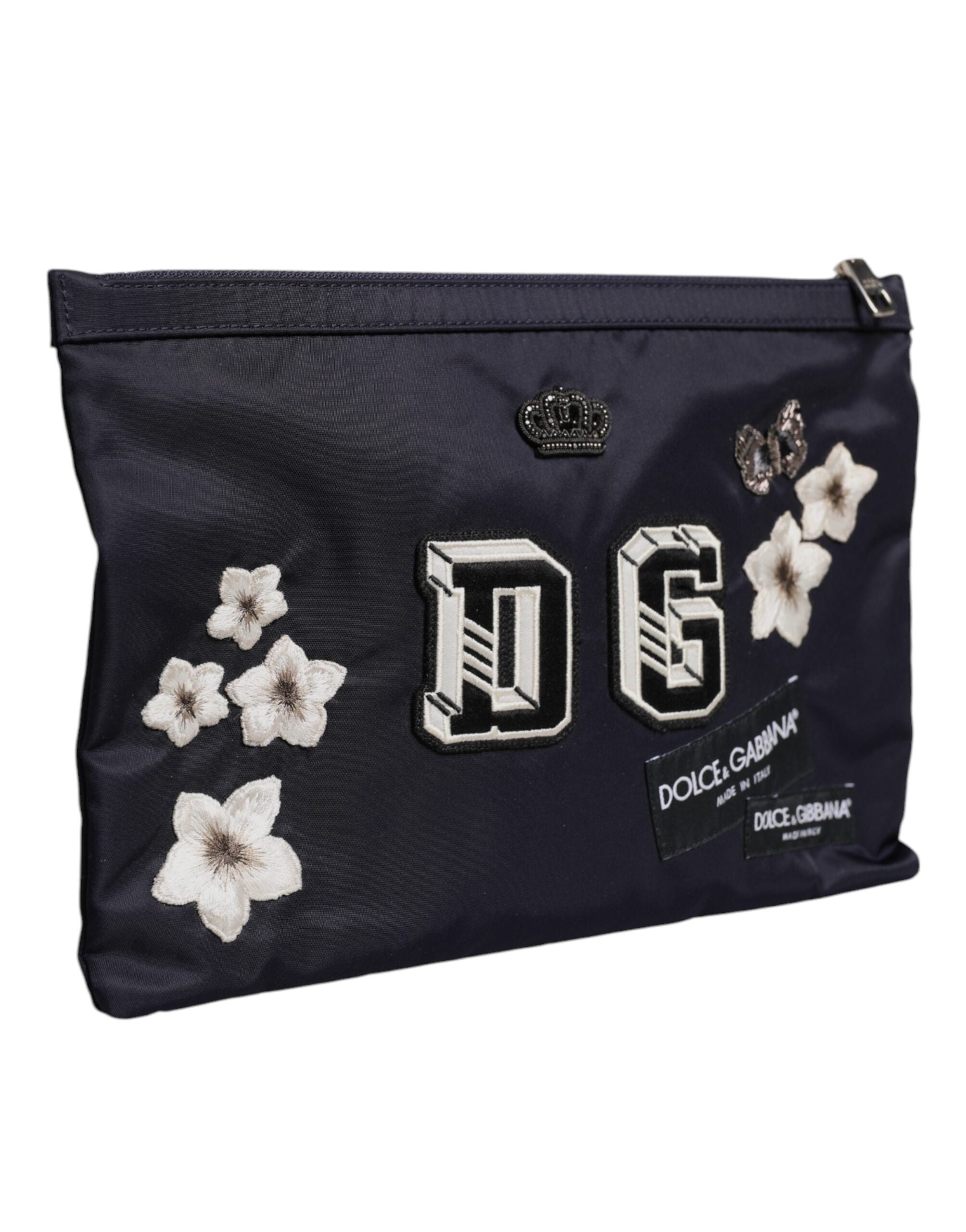 Dolce & Gabbana – Blaue Clutch mit DG-Logo-Patch