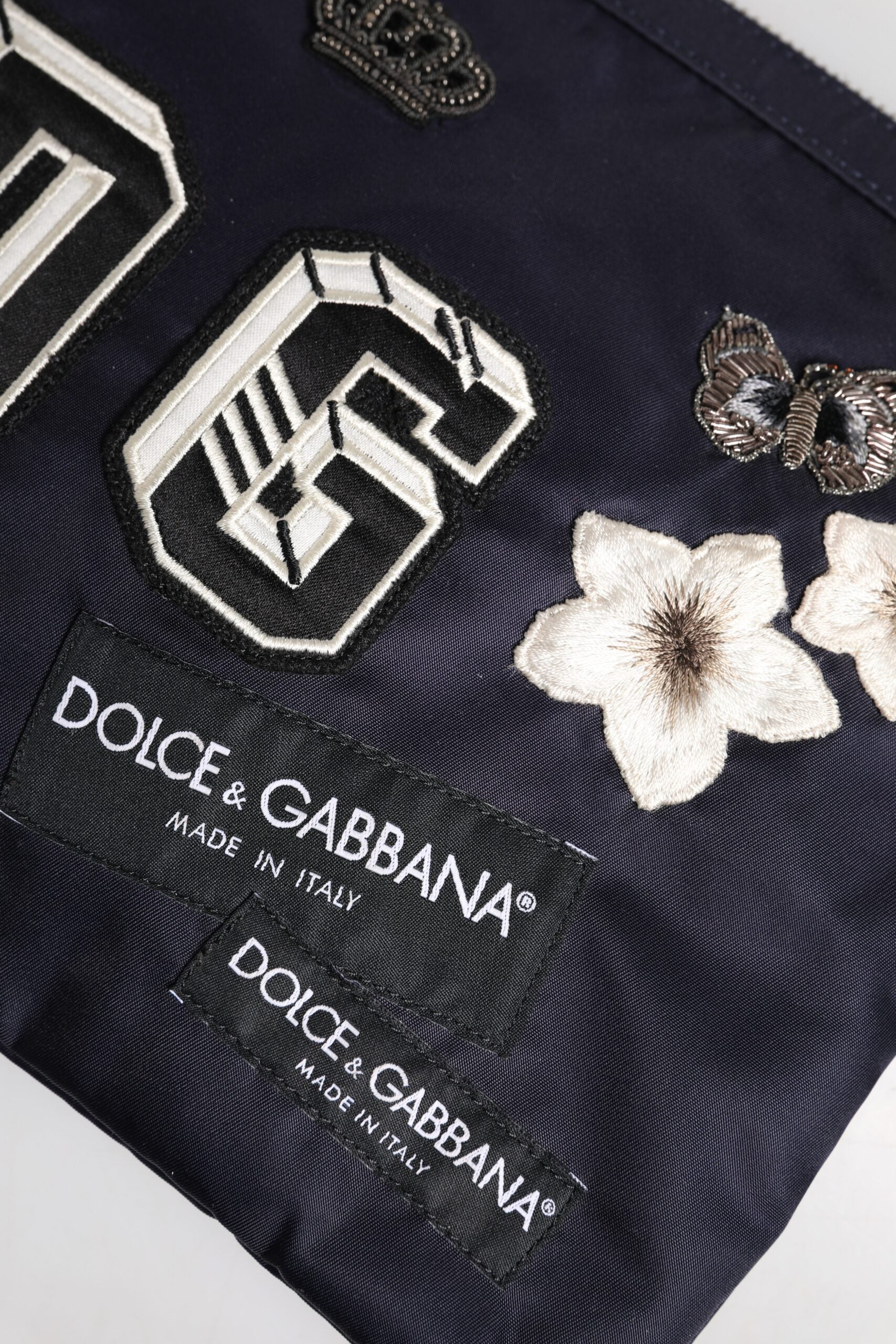 Dolce & Gabbana – Blaue Clutch mit DG-Logo-Patch