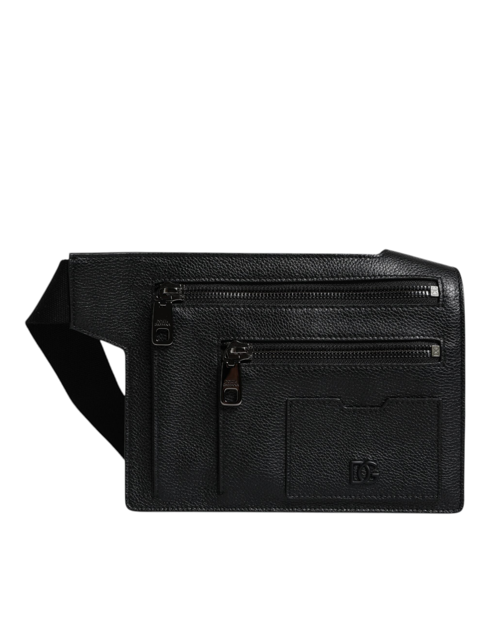 Geantă crossbody Dolce & Gabbana din piele de vițel neagră