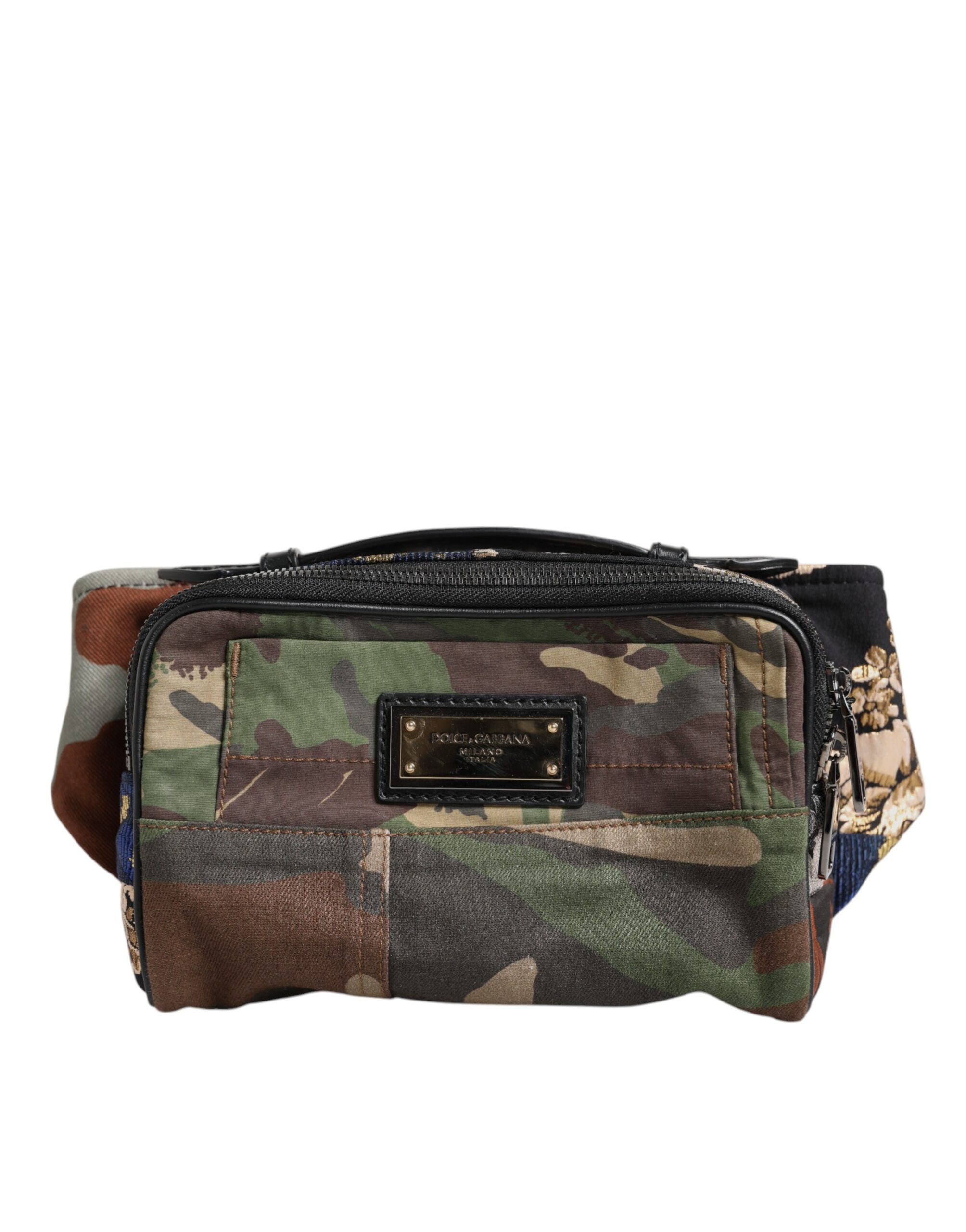Dolce & Gabbana – Mehrfarbige Gürteltasche mit Camouflage-Patchwork-Logo