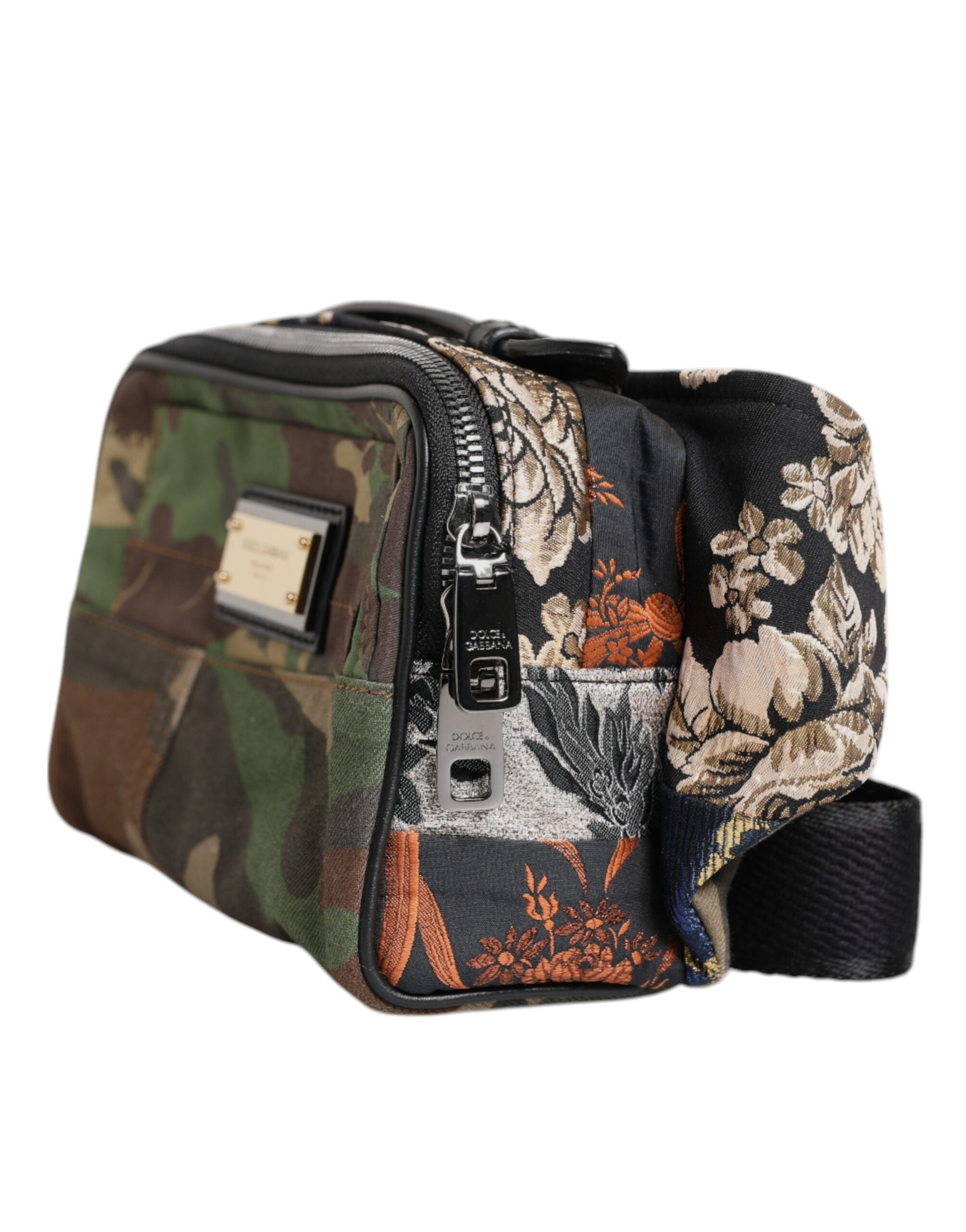 Dolce & Gabbana – Mehrfarbige Gürteltasche mit Camouflage-Patchwork-Logo