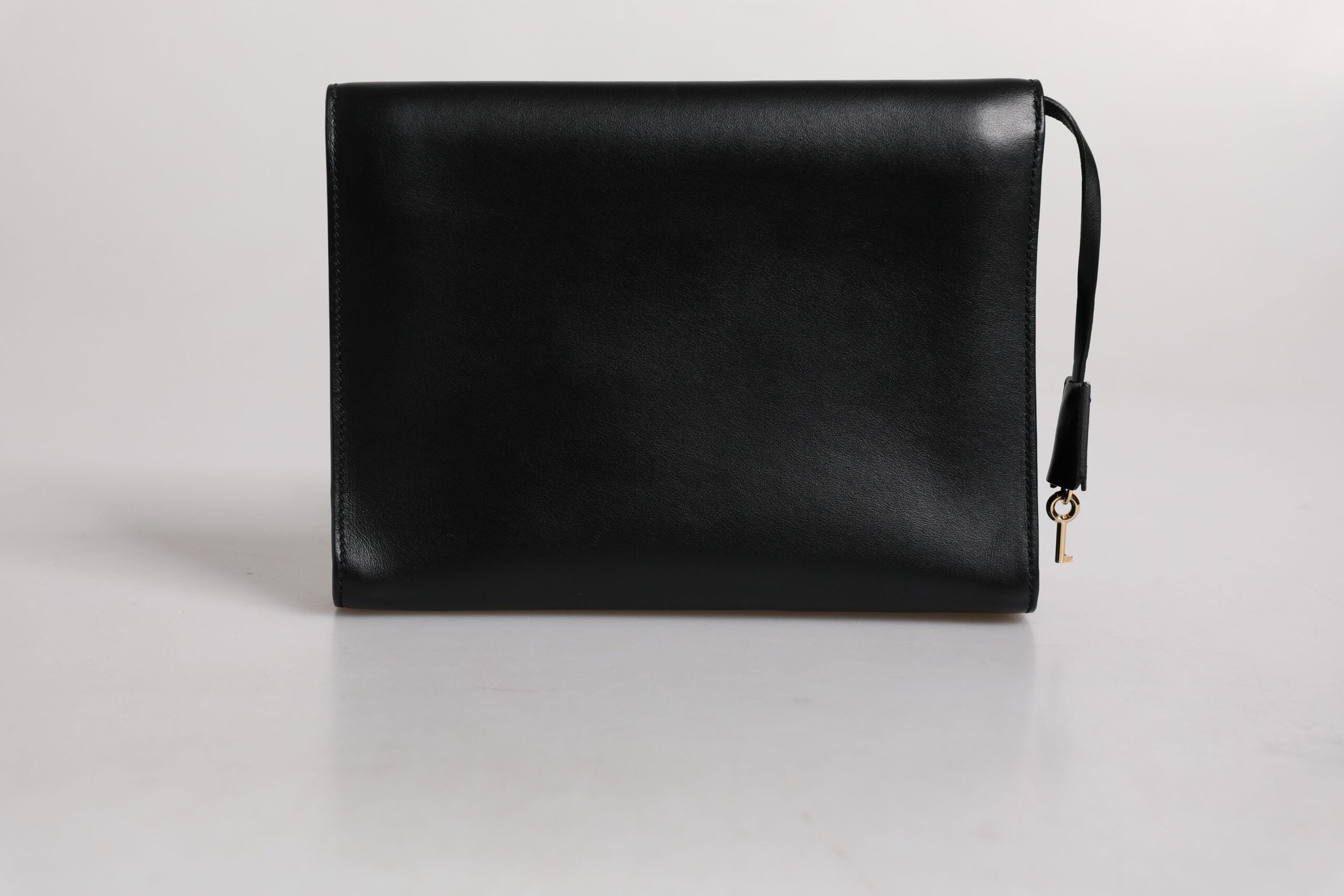 Dolce & Gabbana – Dokumenten-Aktentasche aus schwarzem Leder mit Logo-Schild