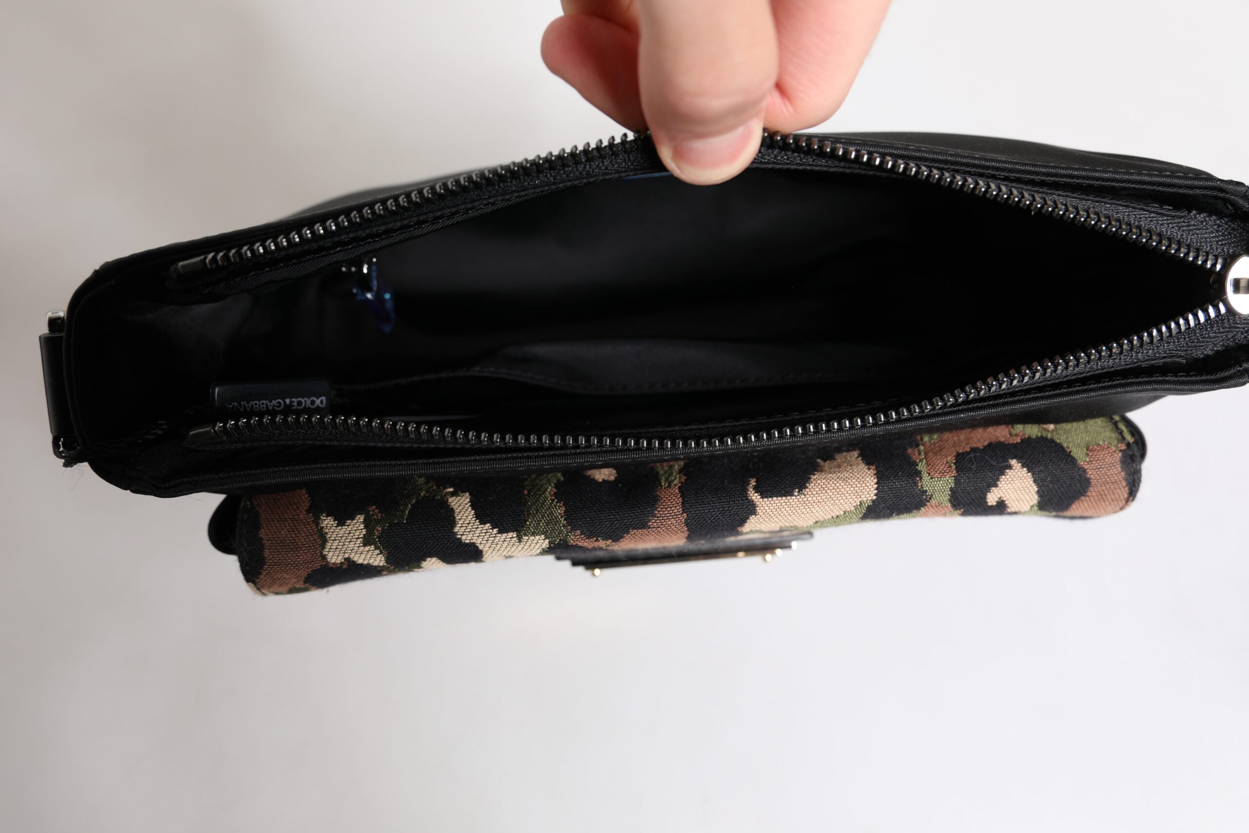 Dolce & Gabbana Geantă crossbody din jacquard cu imprimeu leopard multicolor