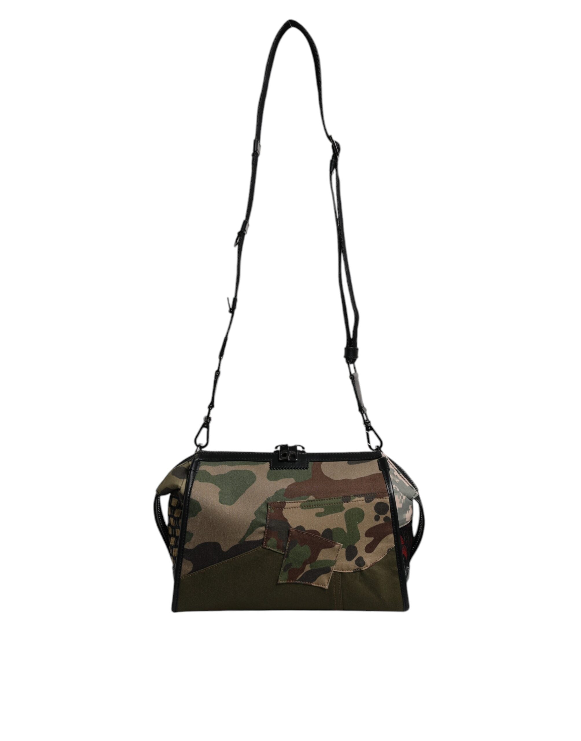 Dolce & Gabbana Geantă crossbody multicoloră cu model camuflaj patchwork