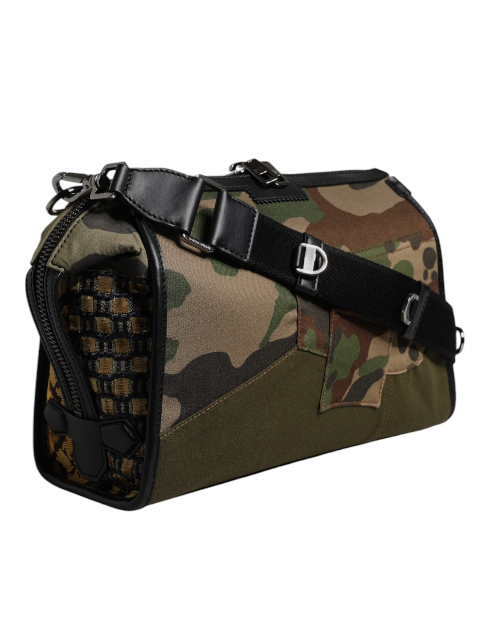 Dolce & Gabbana Geantă crossbody multicoloră cu model camuflaj patchwork