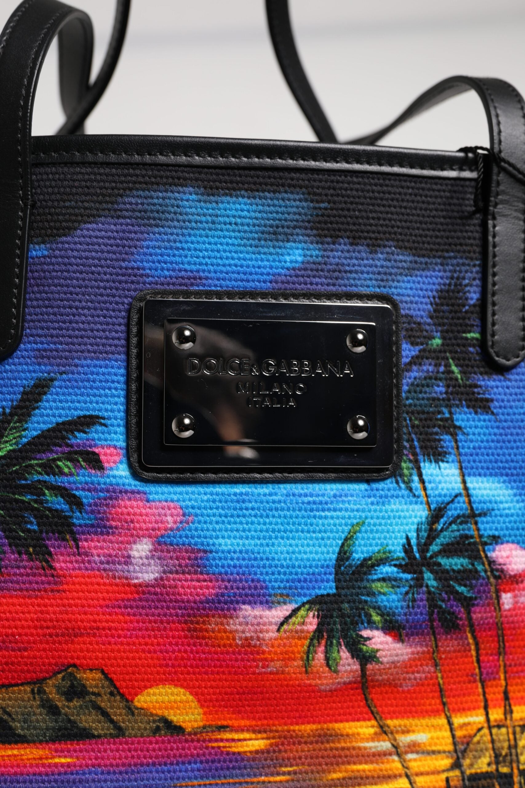 Dolce & Gabbana Geantă de cumpărături cu mâner superior și imprimeu grafic multicolor