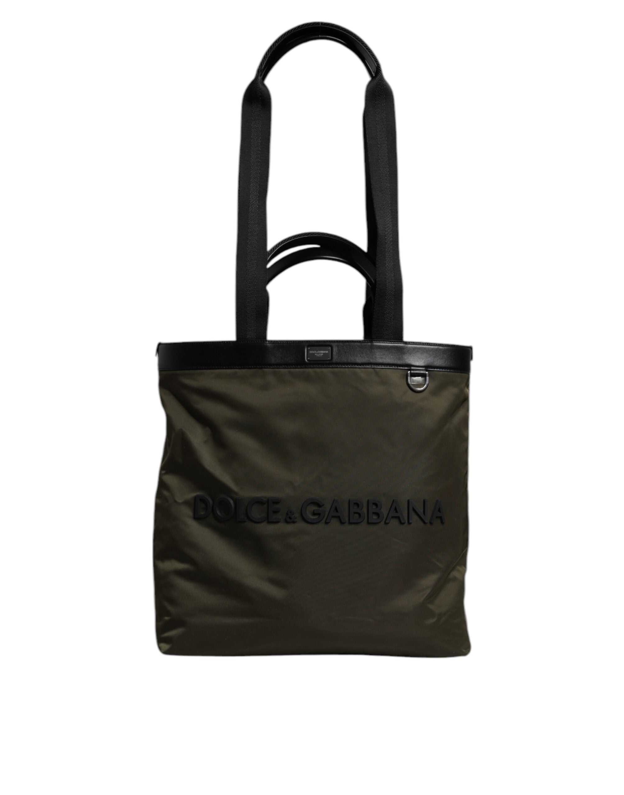 Geantă de umăr Dolce & Gabbana cu curea din nailon verde militar